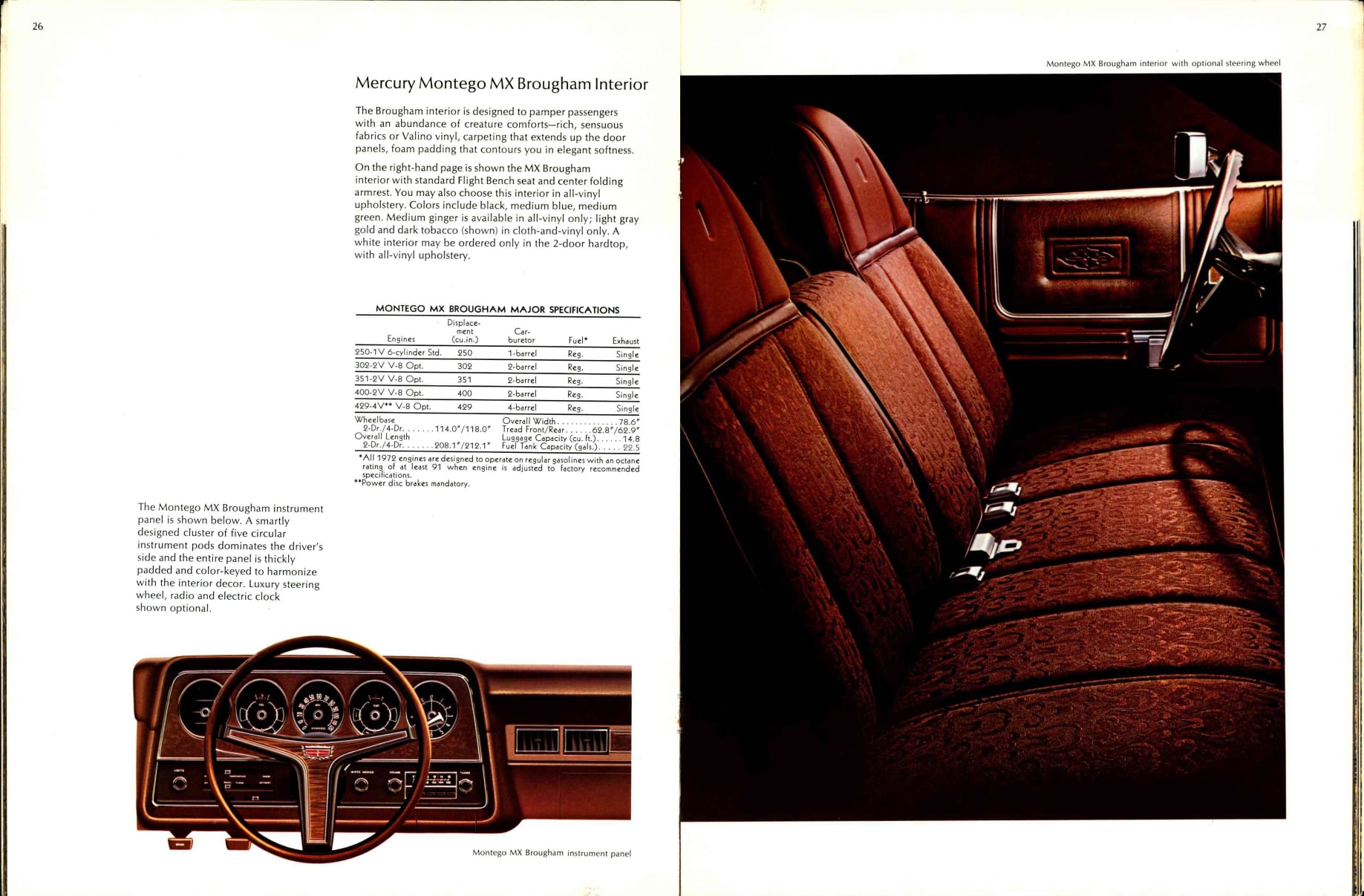 1972 Mercury Full Line Prestige Brochure 26-27