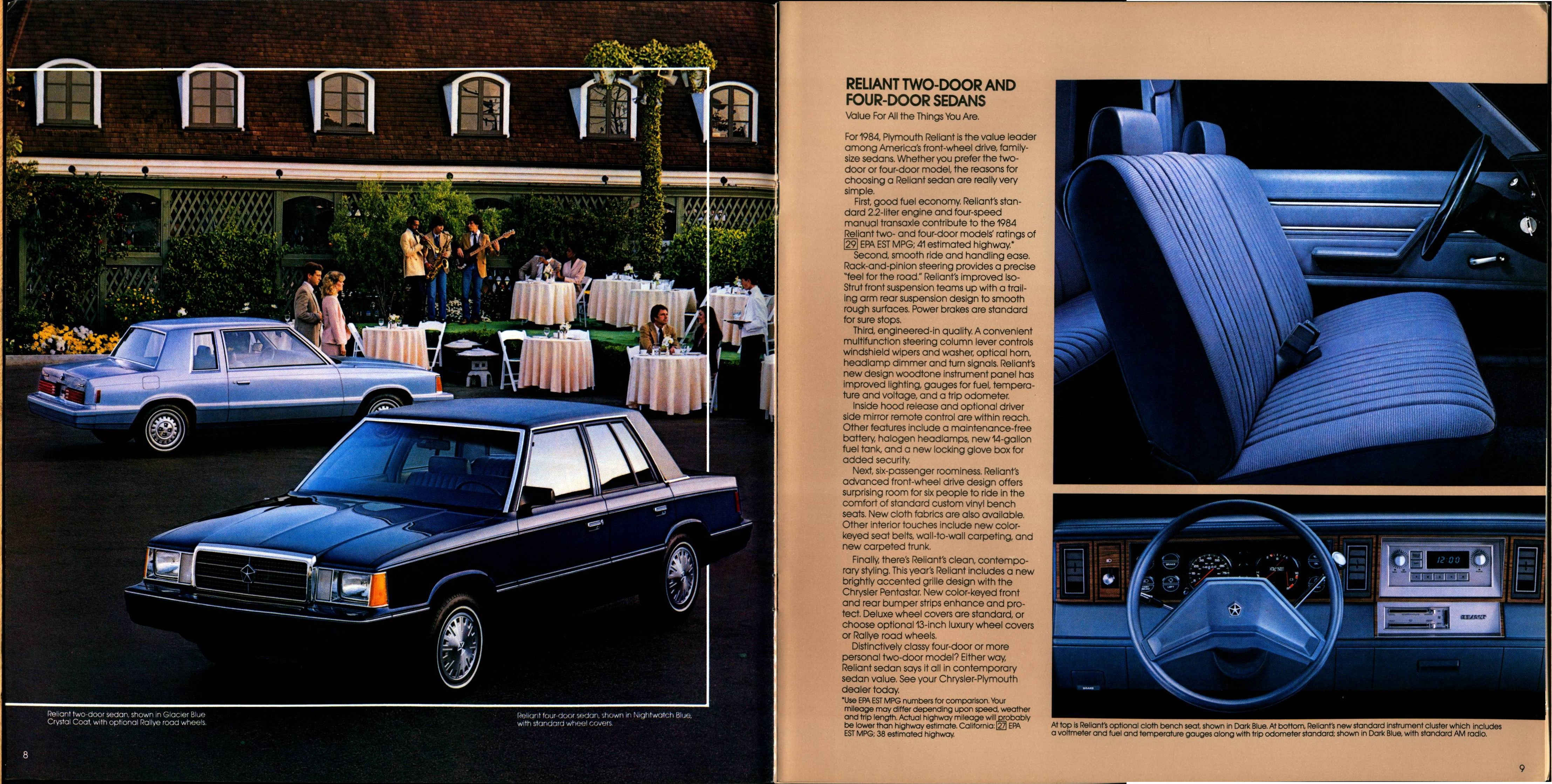 1984 Plymouth Reliant Brochure 08-09