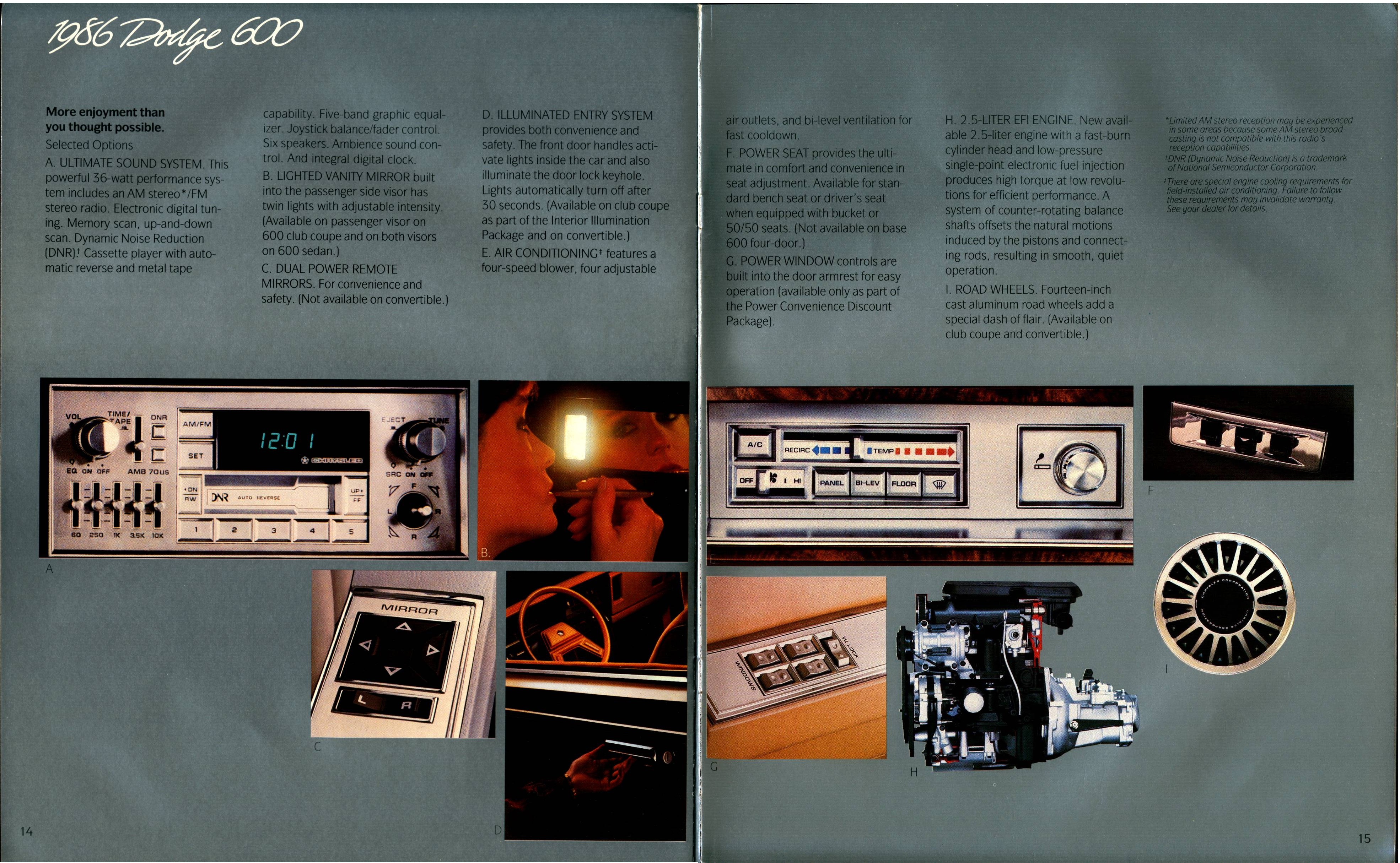 1986 Dodge 600 Brochure 14-15
