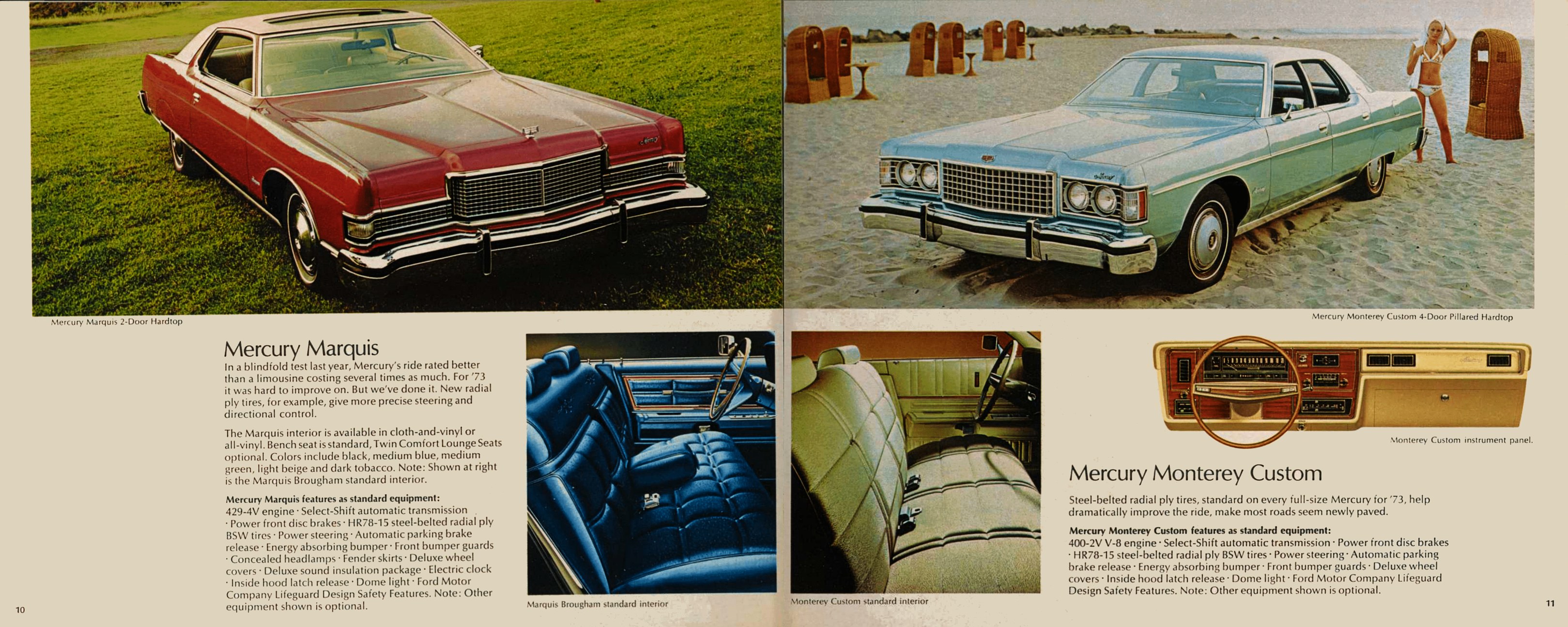 1973 Lincoln Mercury Full Line Brochure 10-11