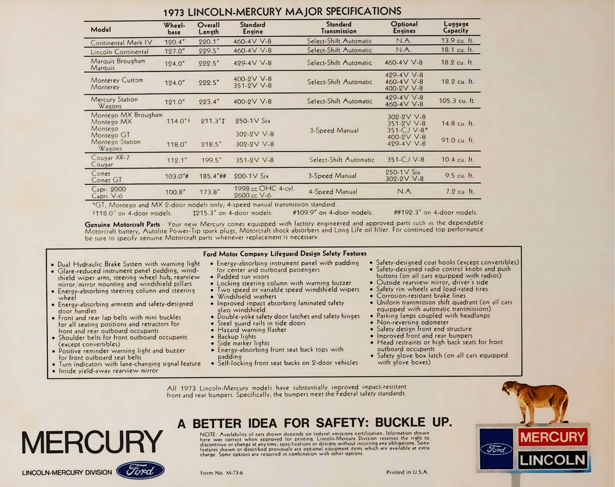 1973 Lincoln Mercury Full Line Brochure 32