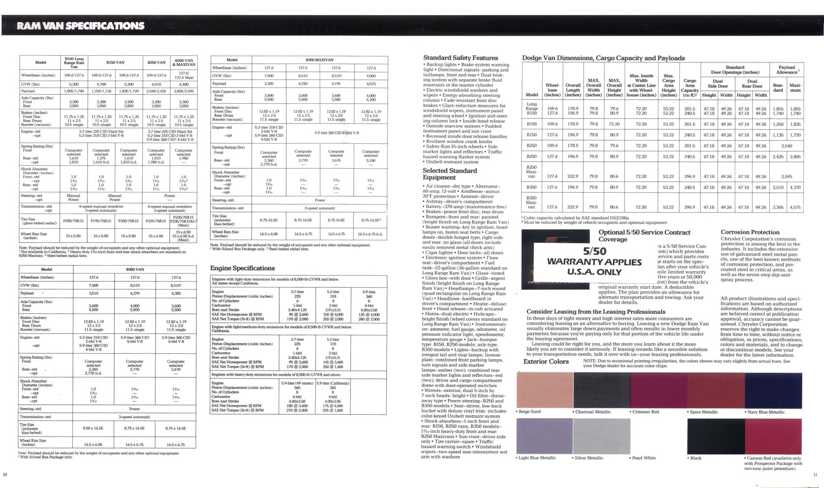 1984 Dodge Ram Vans Brochure 10-11