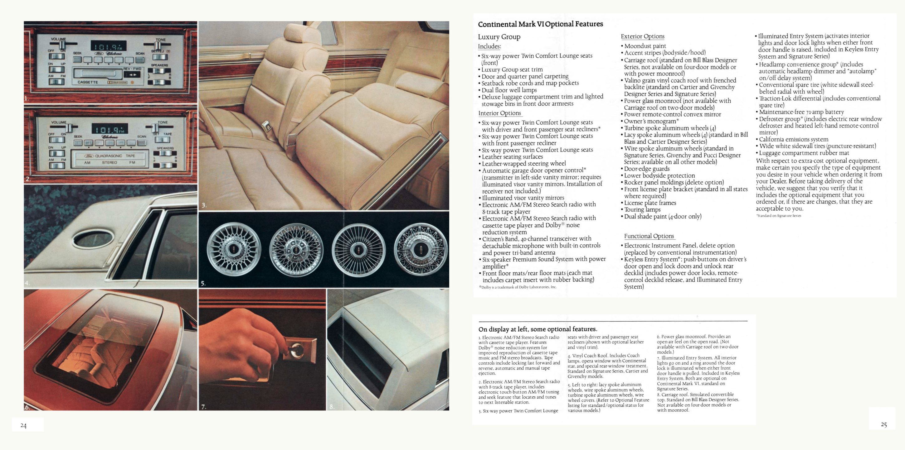 1981 Lincoln Continental Mark VI Brochure (Rev) 24-25