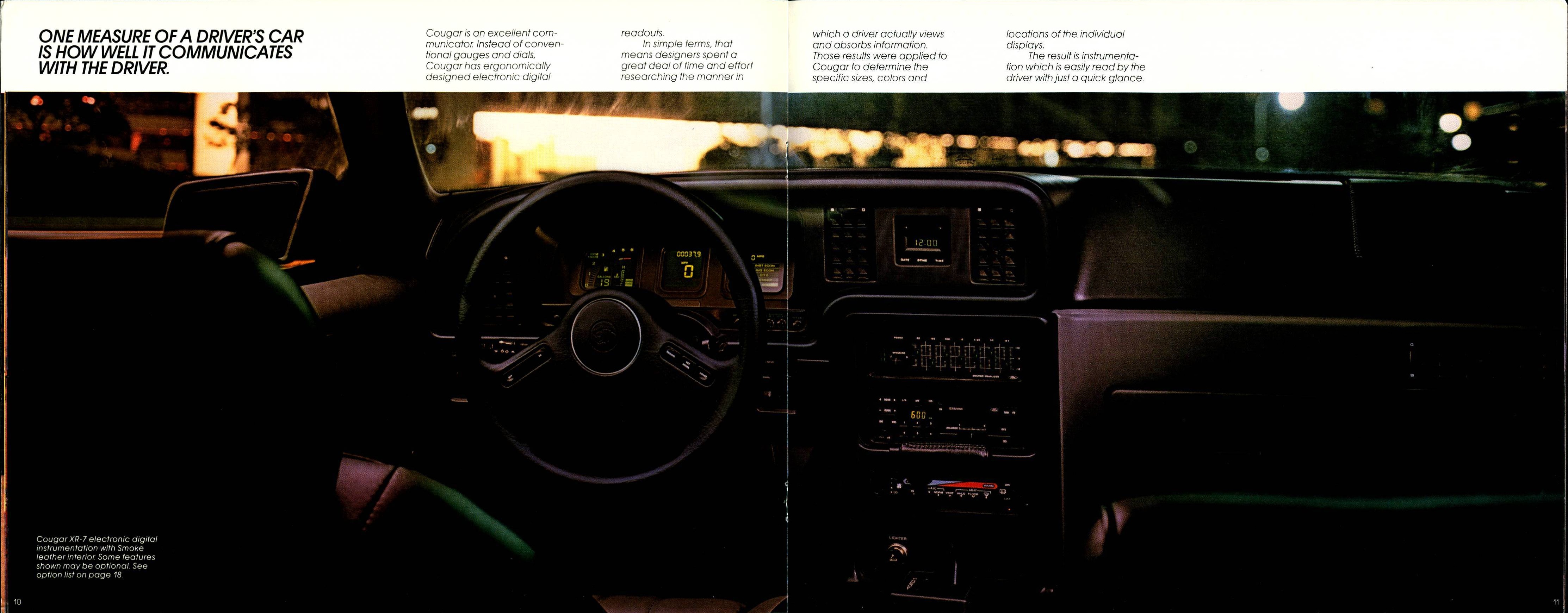 1987 Mercury Cougar Brochure 10-11