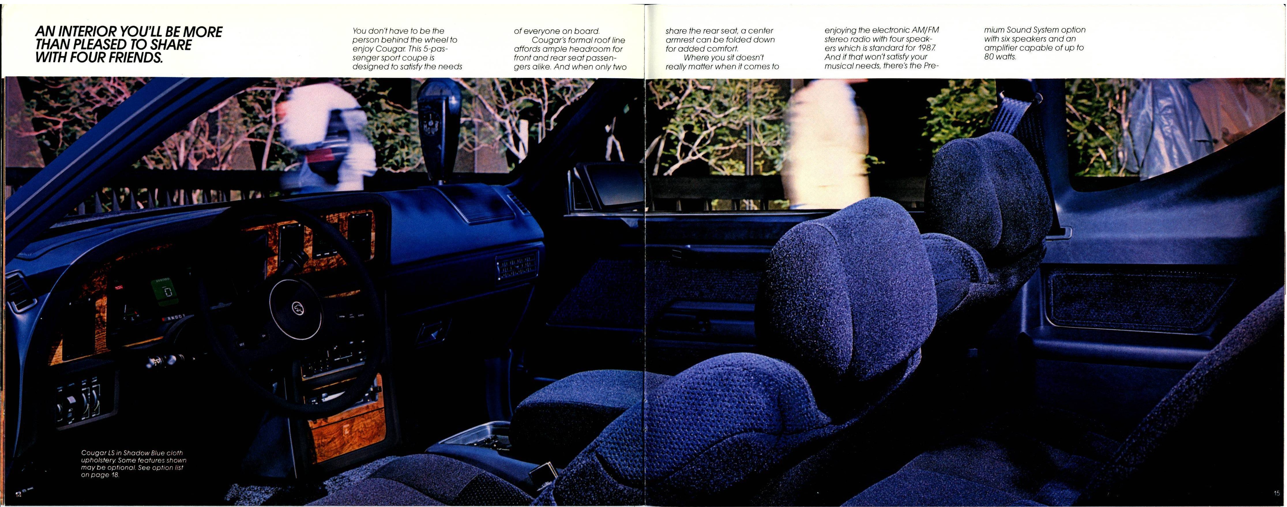 1987 Mercury Cougar Brochure 14-15