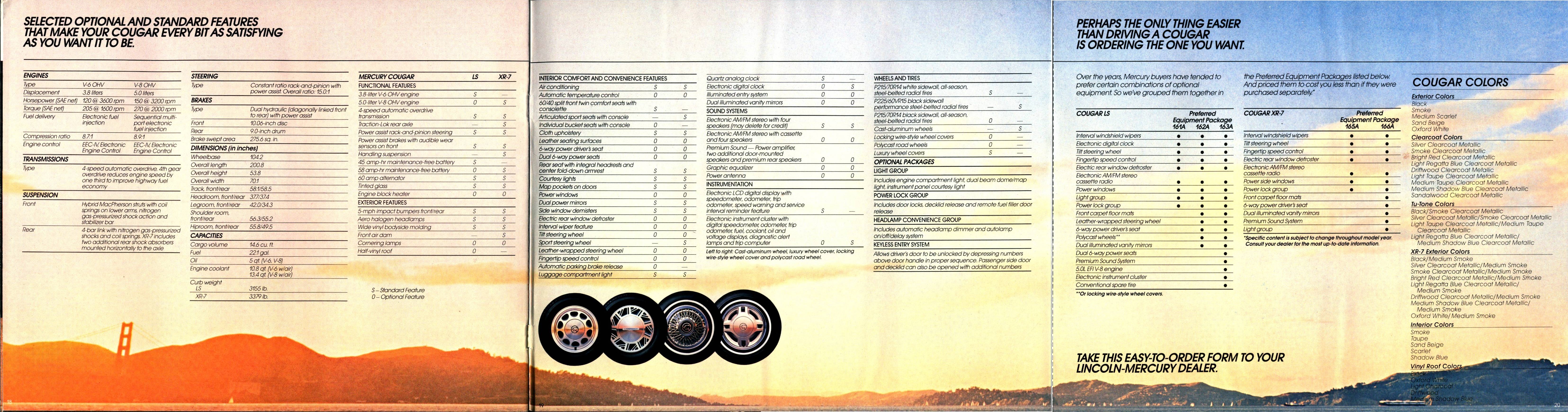 1987 Mercury Cougar Brochure 18-19-20
