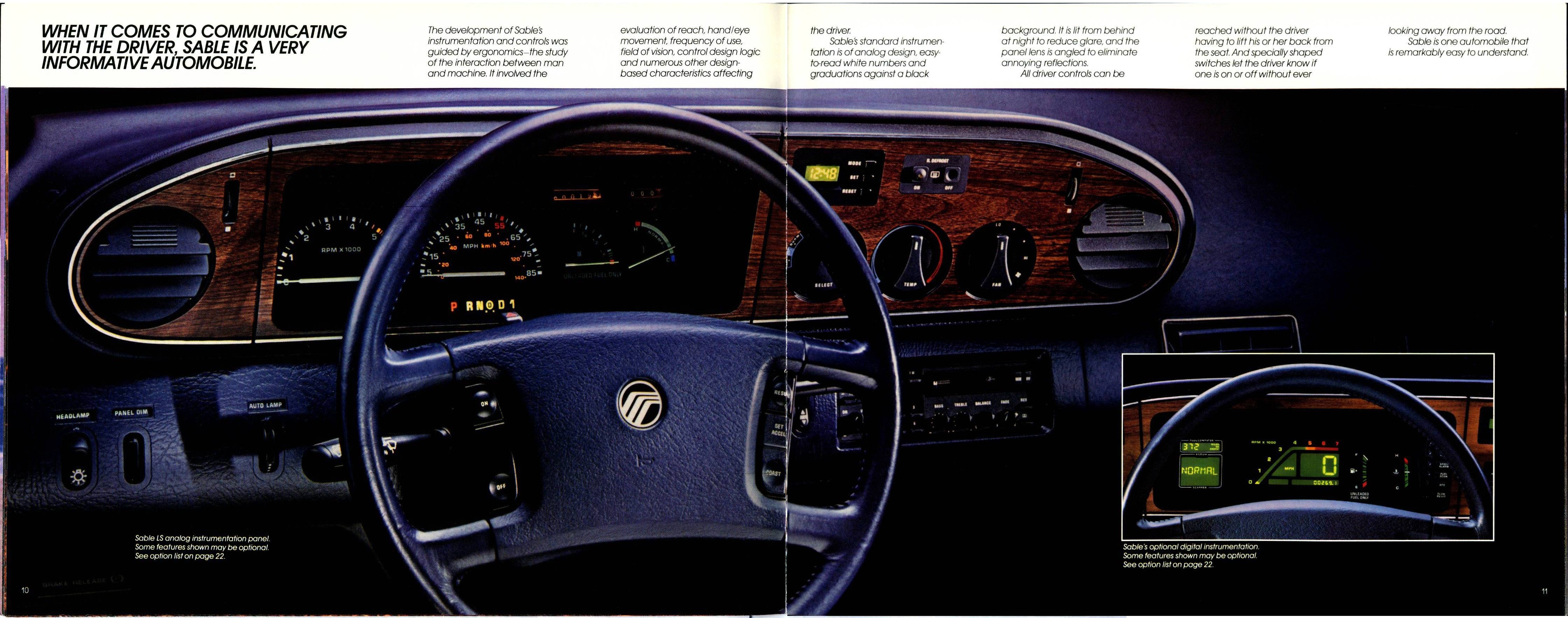 1987 Mercury Sable Brochure 10-11