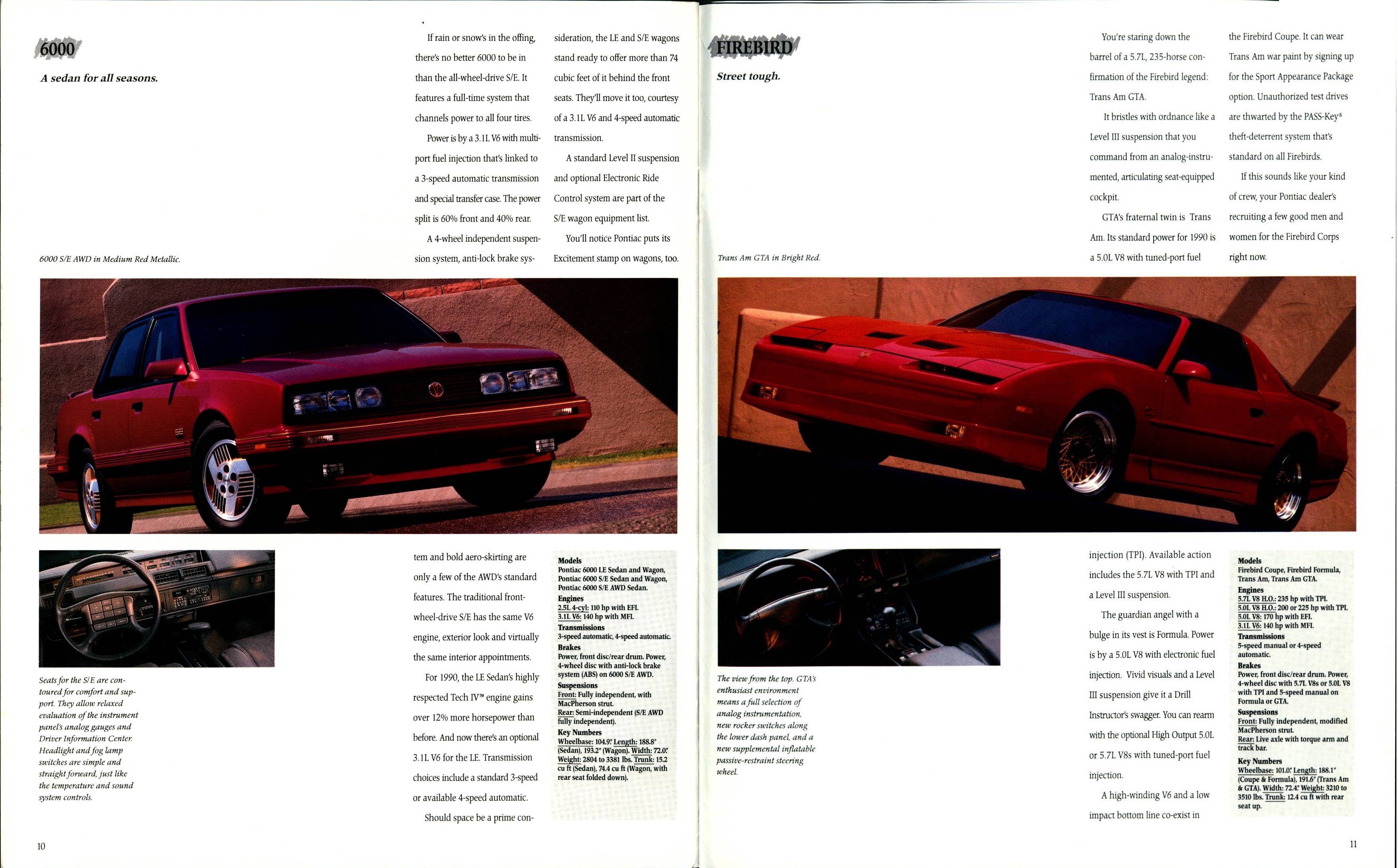 1990 Pontiac Full Line Brochure 10-11