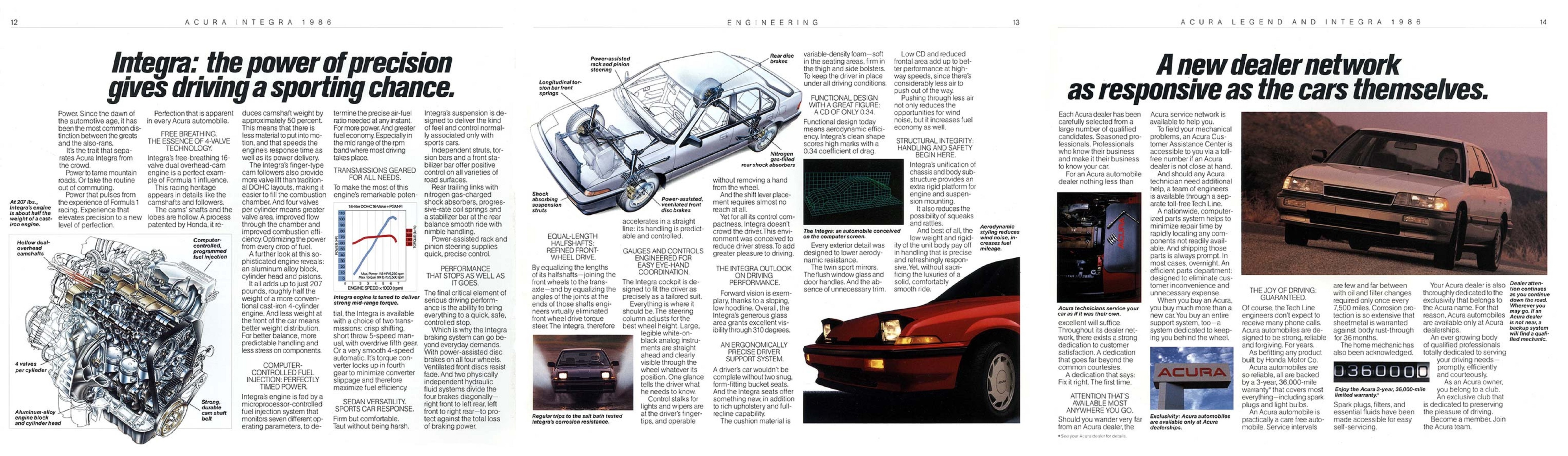 1986 Acura Legend & Integra  Brochure 12-13-14