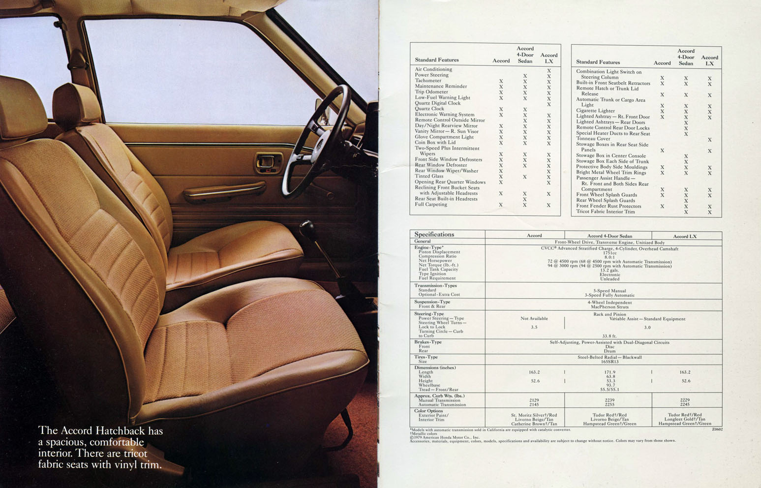 1980 Honda Accord Brochure 18-19