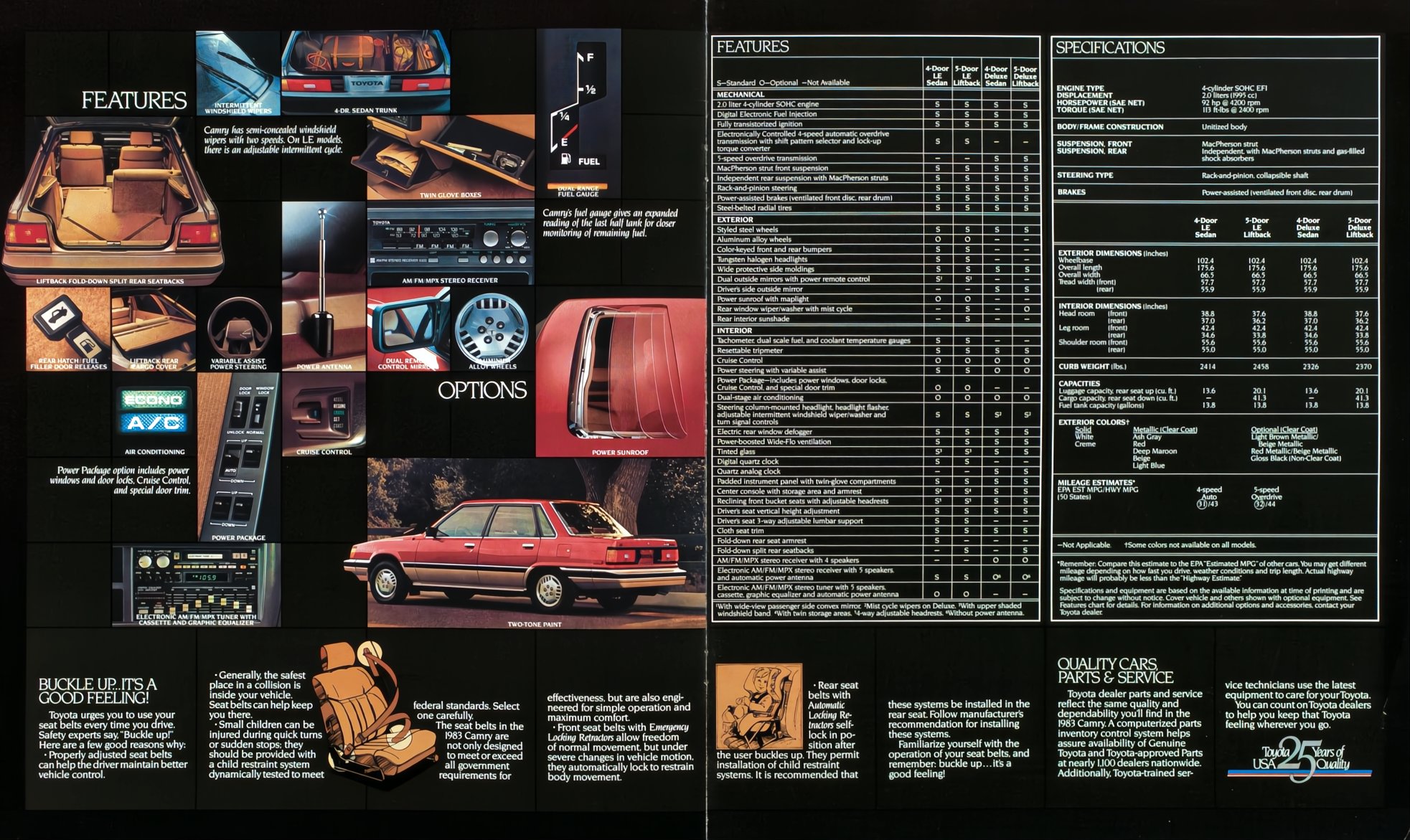 1983 Toyota Camry Brochure 14-15