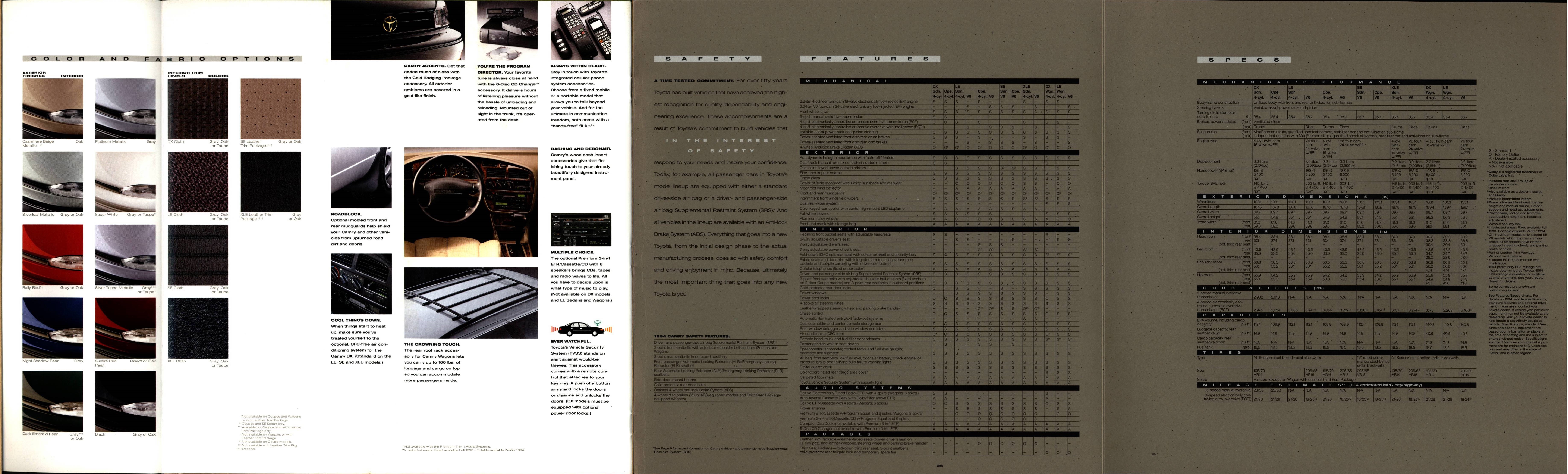 1994 Toyota Camry Brochure 25-26-27