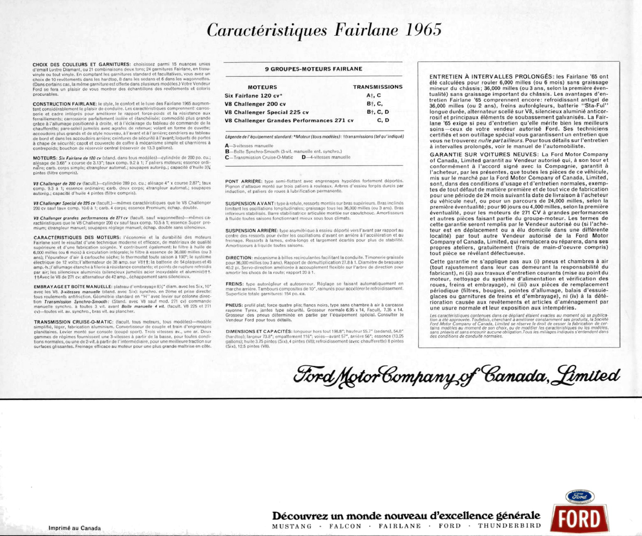 1965 Ford Fairlane Brochure (Cdn-Fr) 12