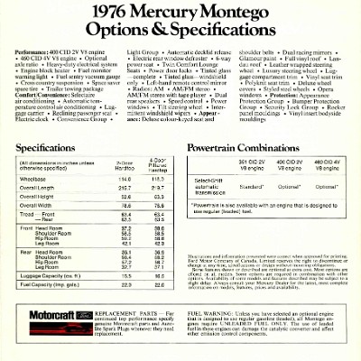 1976 Mercury Montego Foldout Canada 06