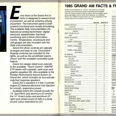 1985 Pontiac Grand Am Brochure Canada 06-07