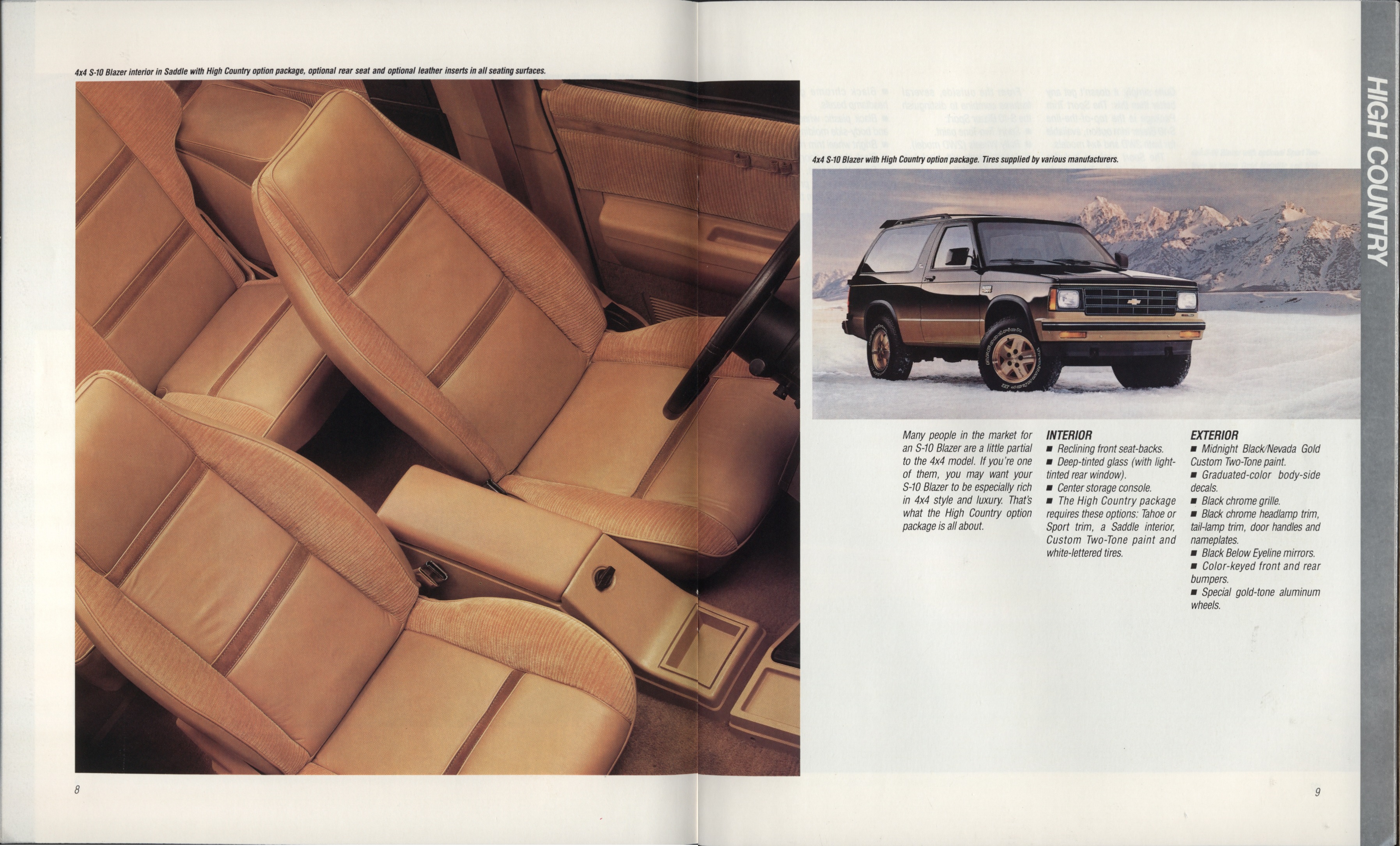 1988 Chevrolet S-10 Blazer Brochure 08-09