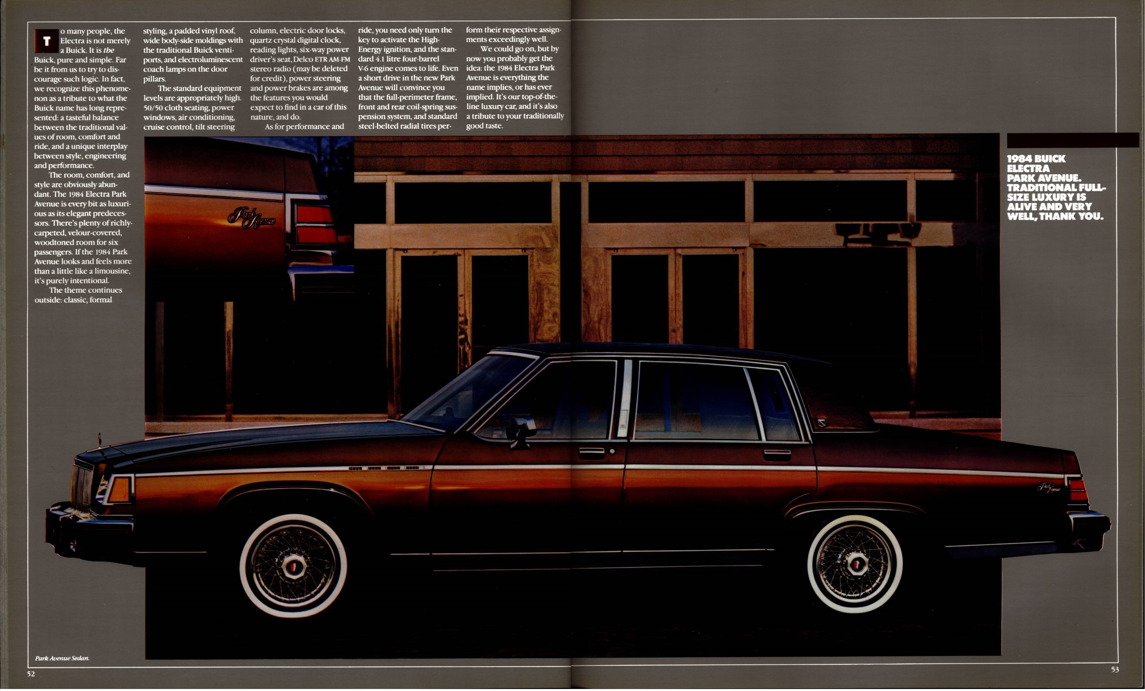 1984 Buick Full Line Prestige 52-53