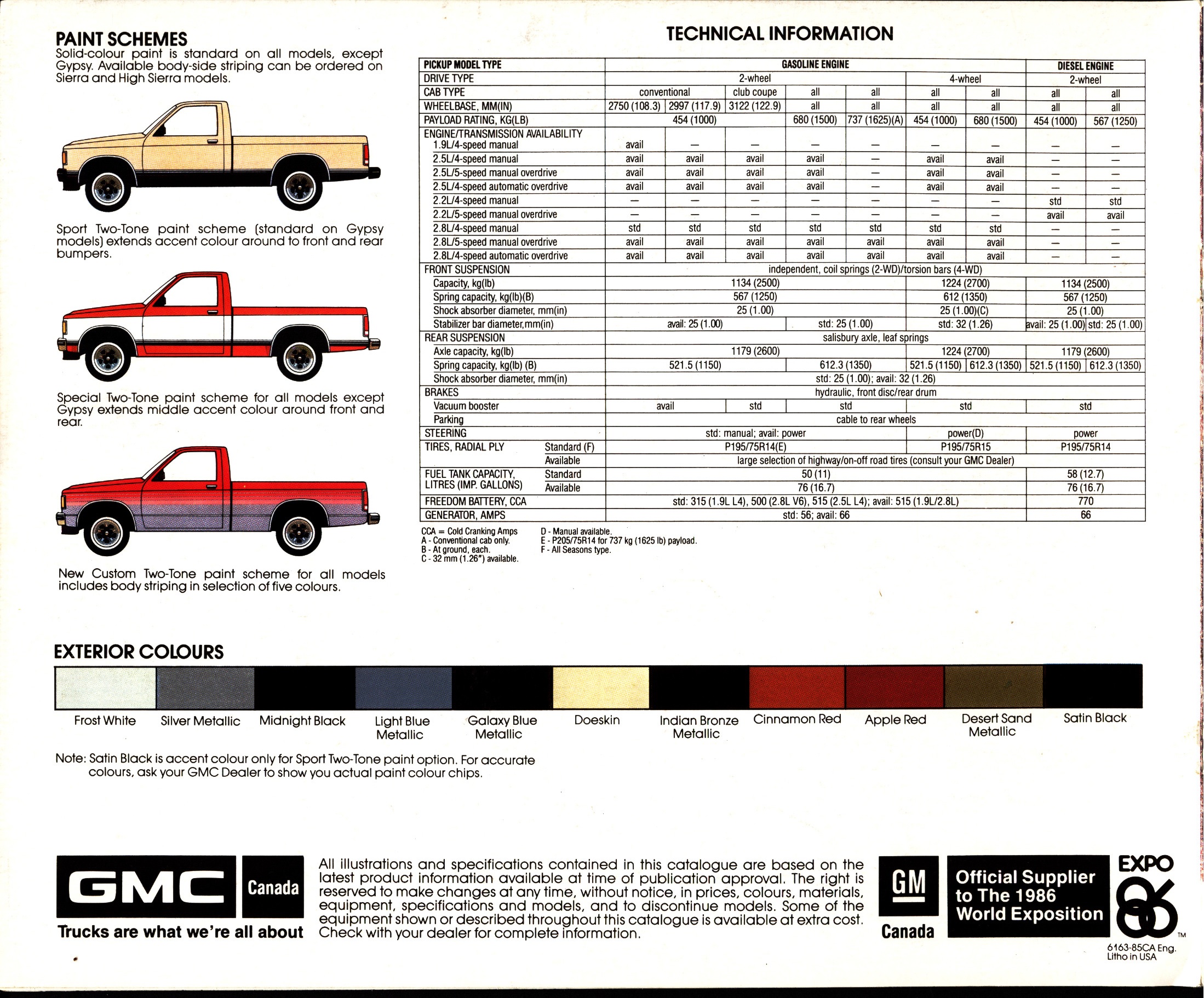 1985 GMC S-15 Pickups Brochure (Cdn) 12