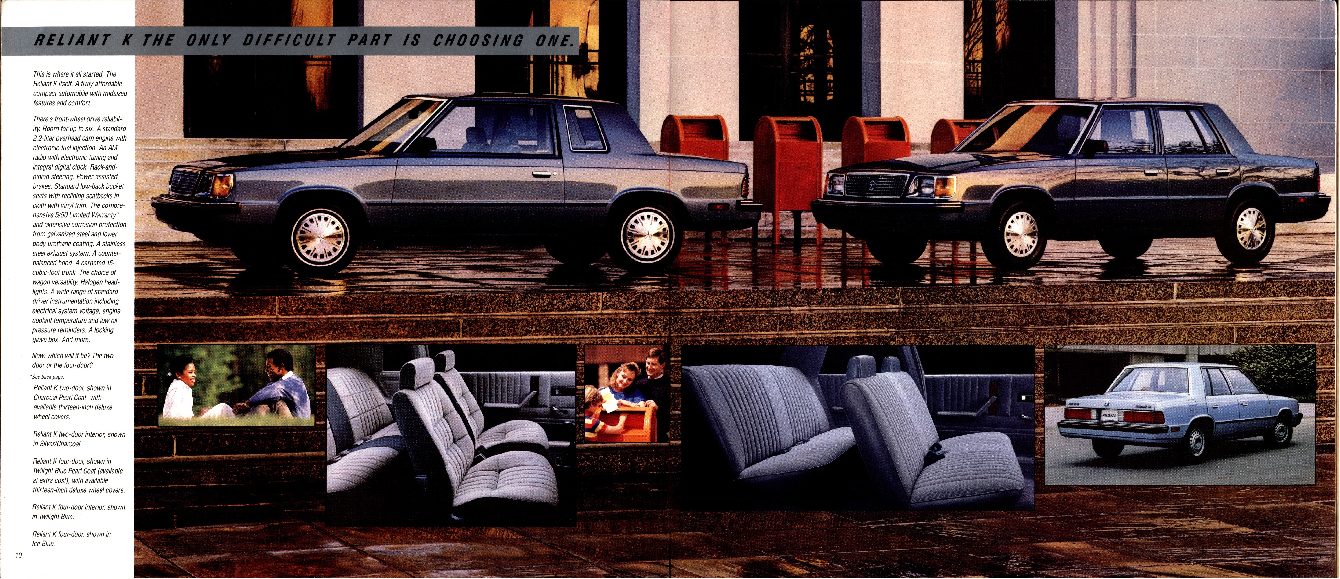 1987 Plymouth Reliant K Brochure 10-11