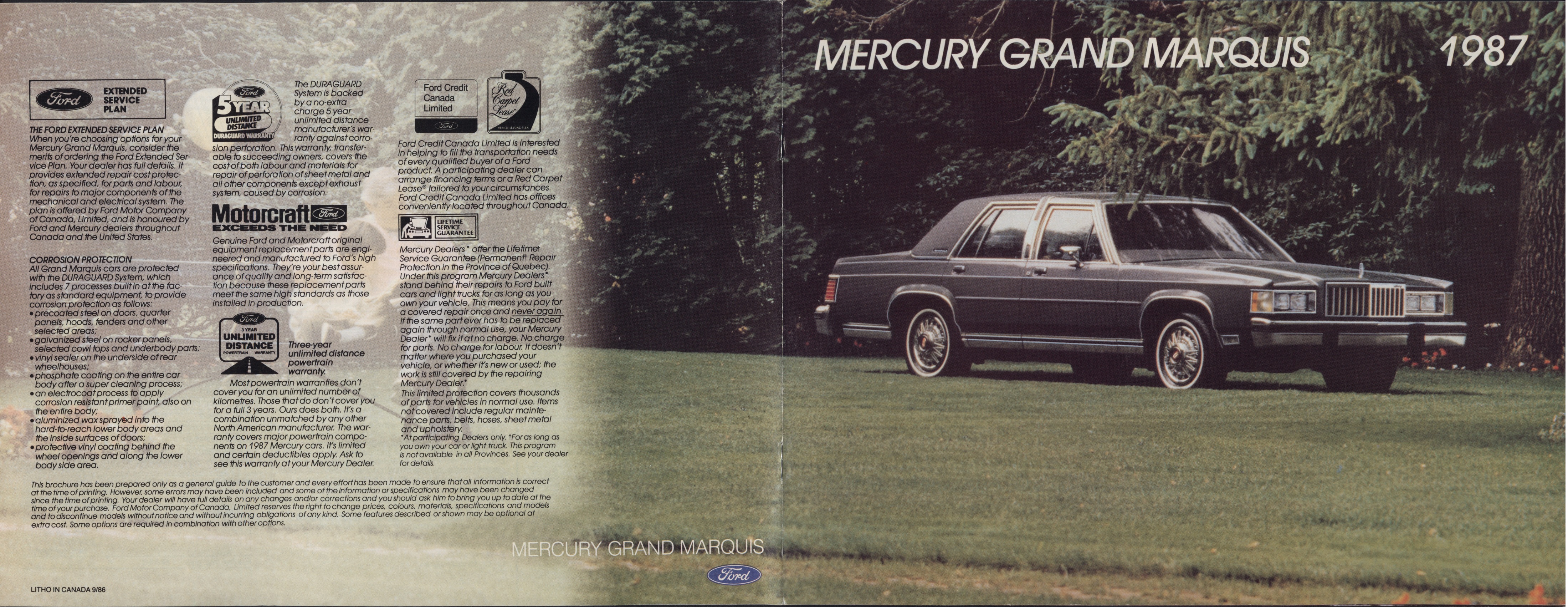 1987 Mercury Grand Marquis Brochure (Cdn) 12-01