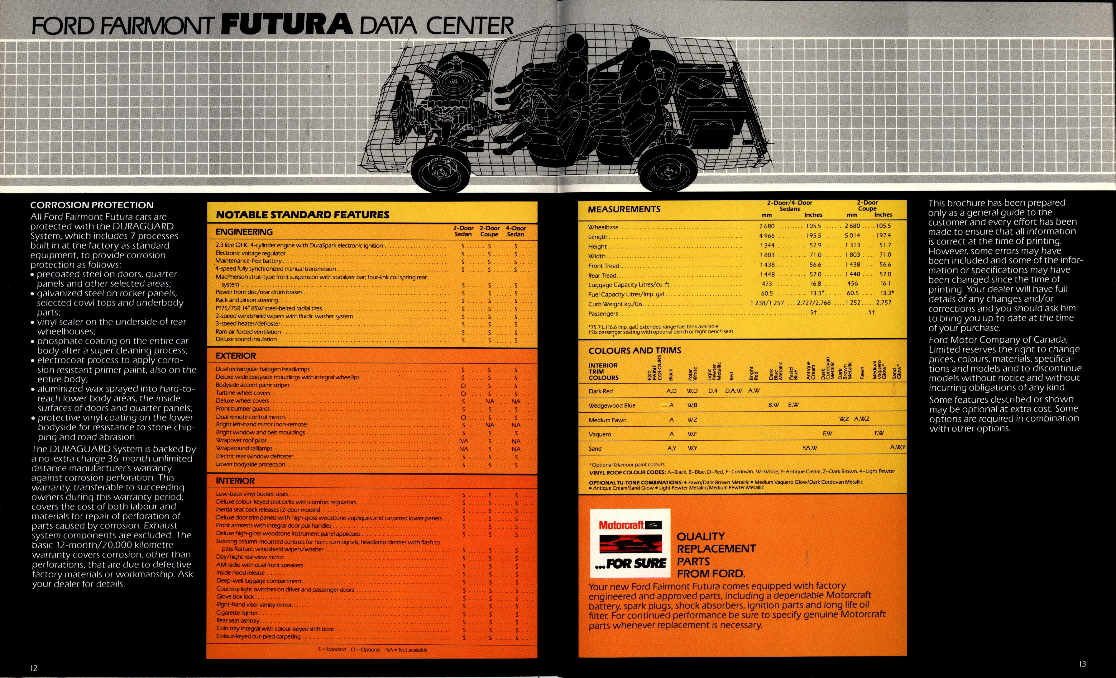 1982 Ford Fairmont Brochure Canada 12-13