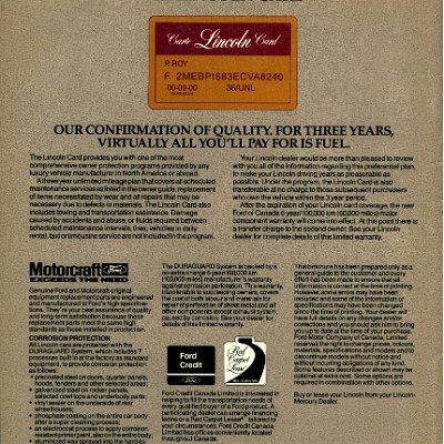 1988 Lincoln Continental Brochure Canada 20