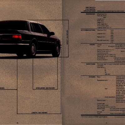 1988 Lincoln Continental Prestige Brochure 30-31