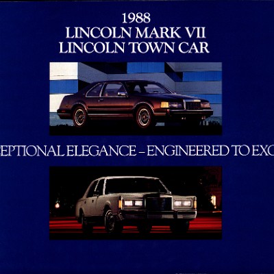 1988 Lincoln Mark VII & Town Car Folder Canada 01
