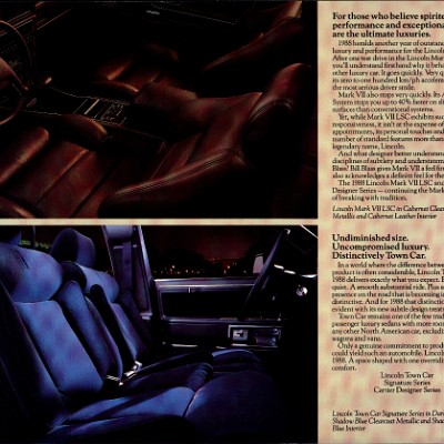 1988 Lincoln Mark VII & Town Car Folder Canada 03