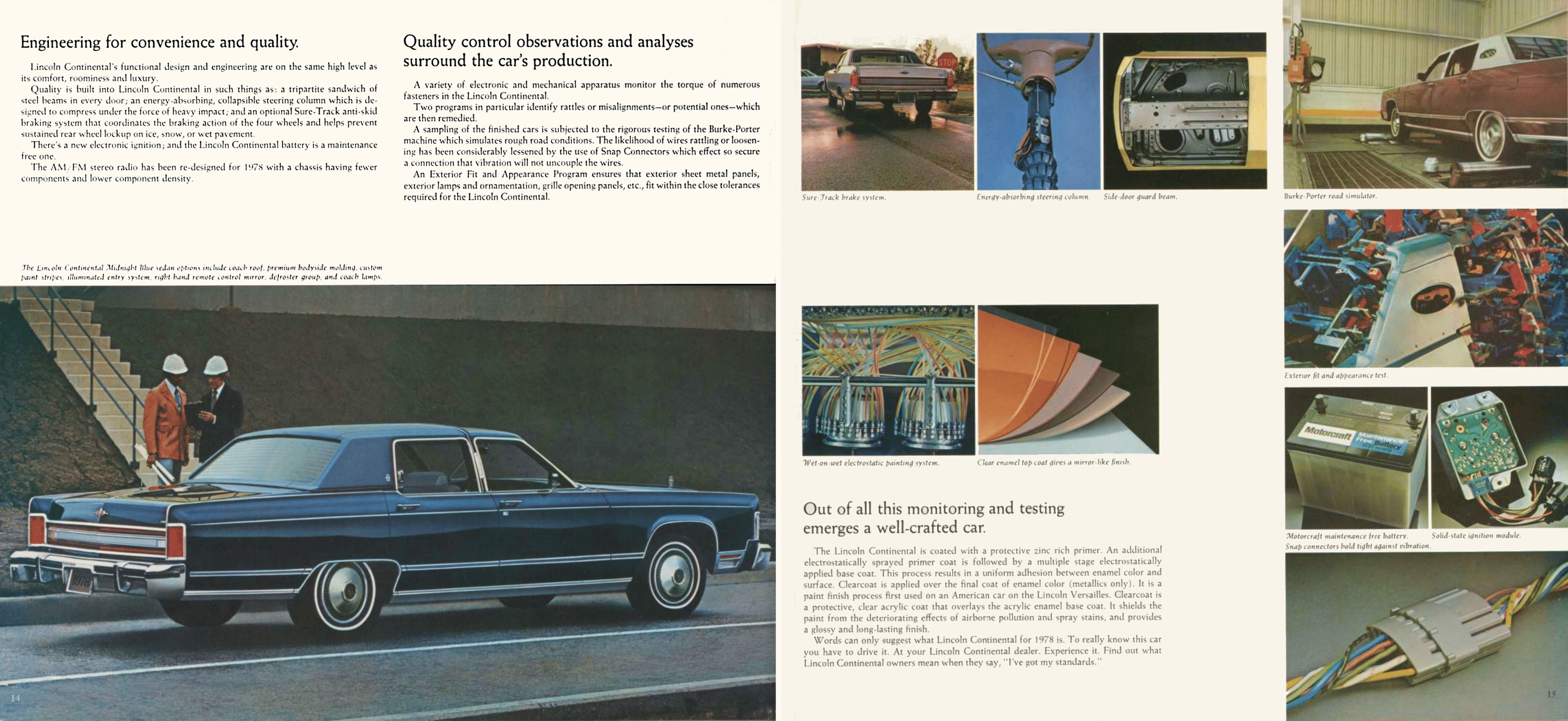 1978 Lincoln Continental Brochure 14-15