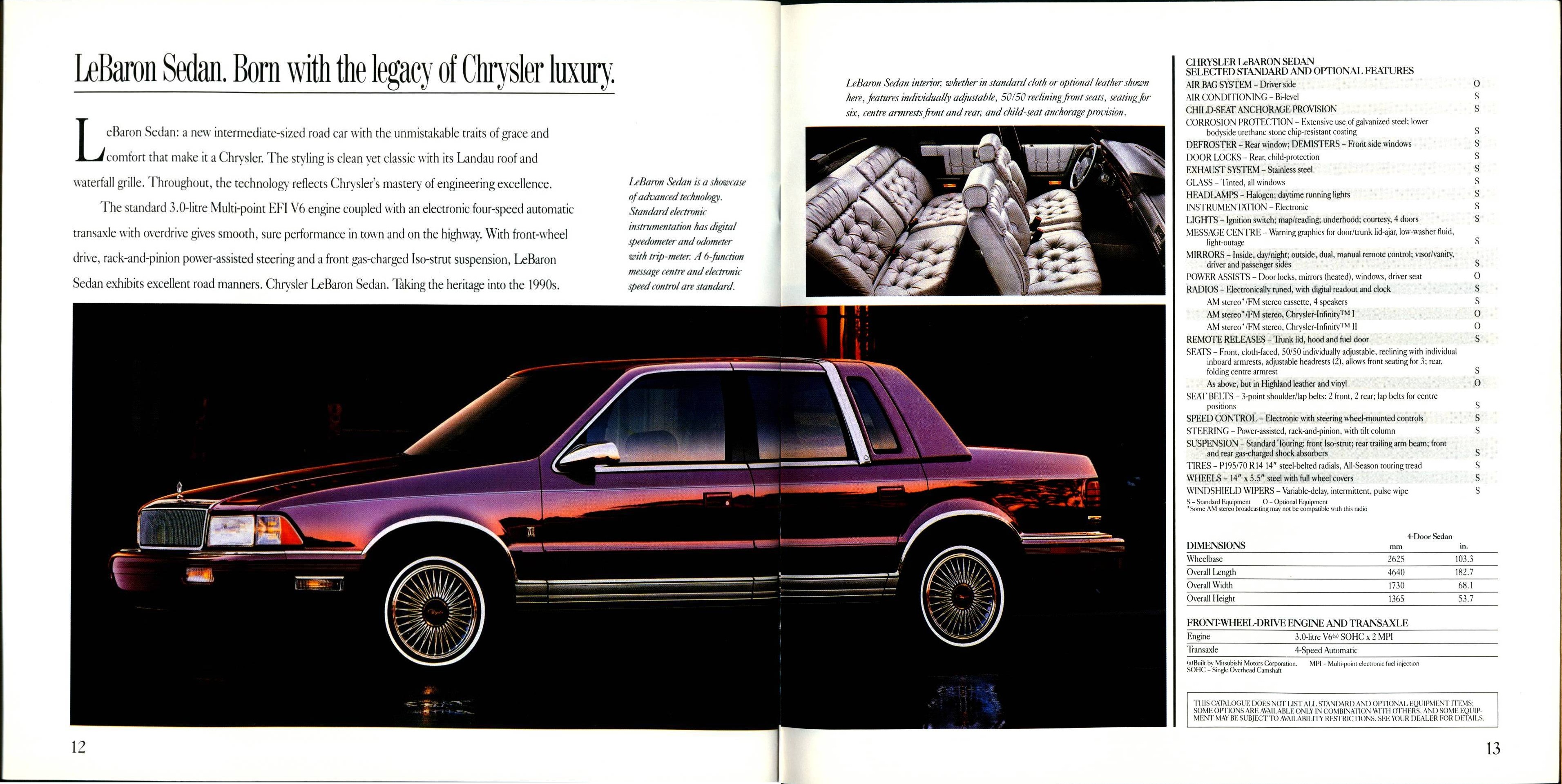 1990 Chrysler Full Line Brochure (Cdn) 12-13