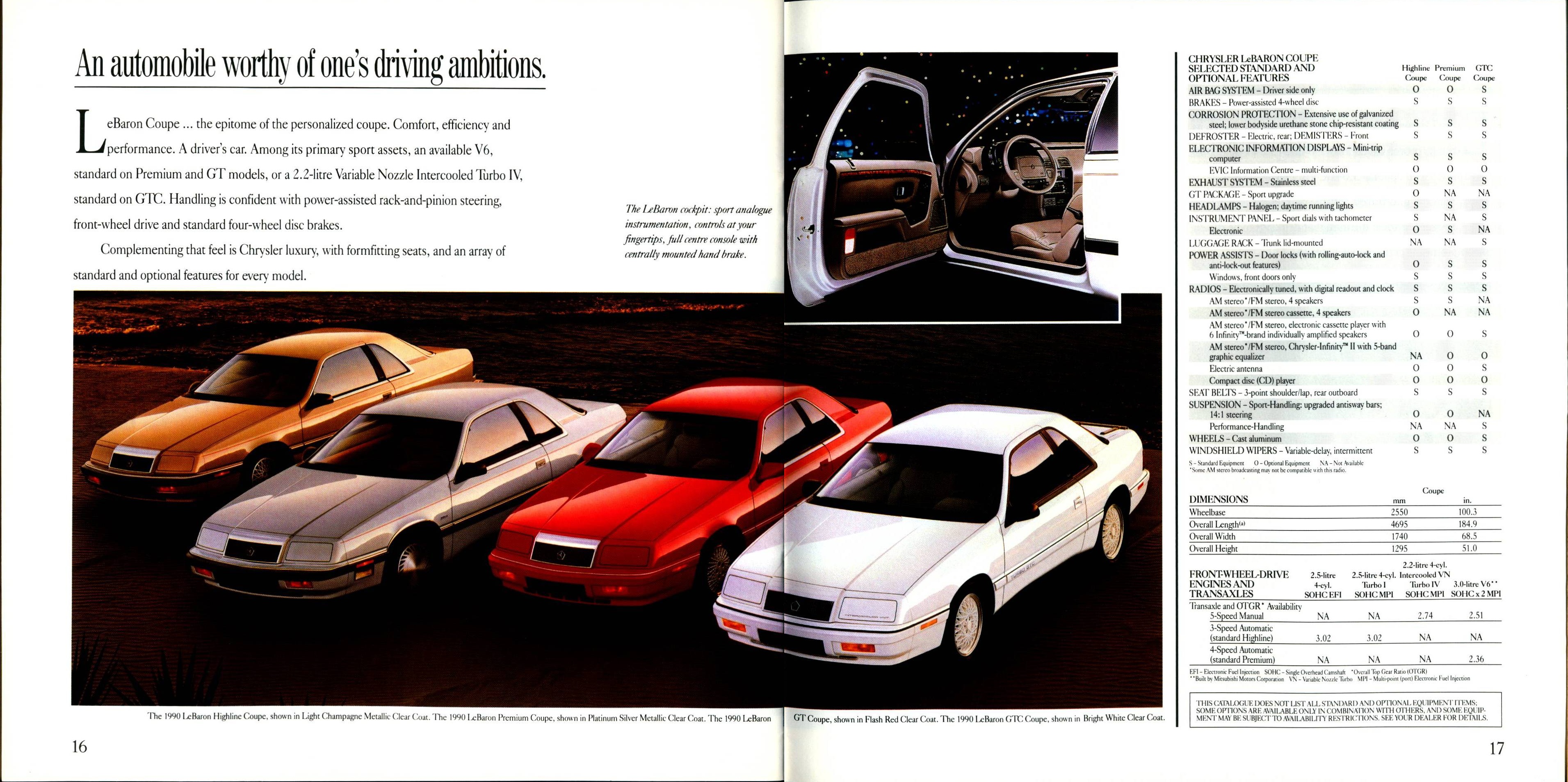 1990 Chrysler Full Line Brochure (Cdn) 16-17