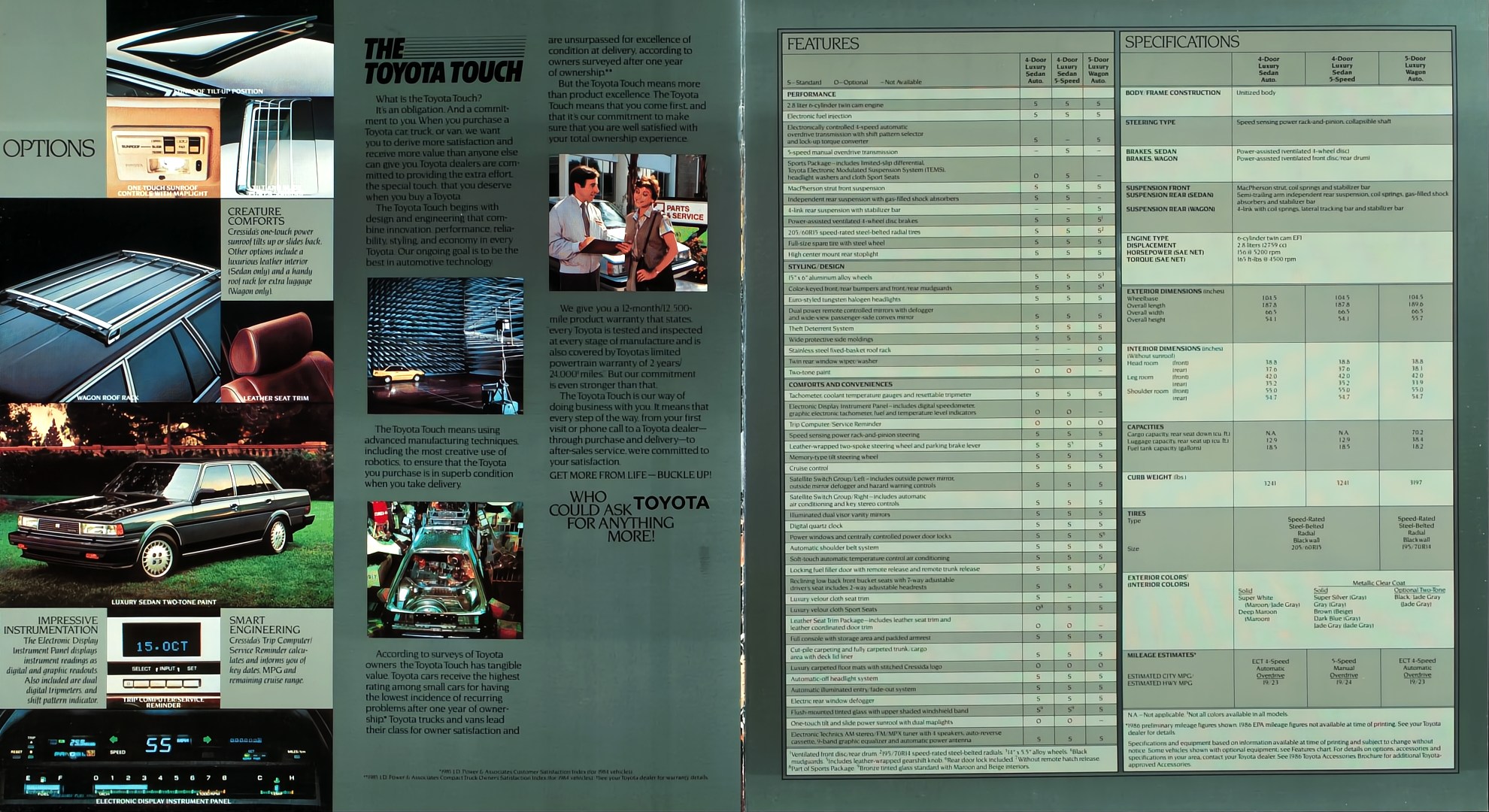 1986 Toyota Cressida Brochure 10-11