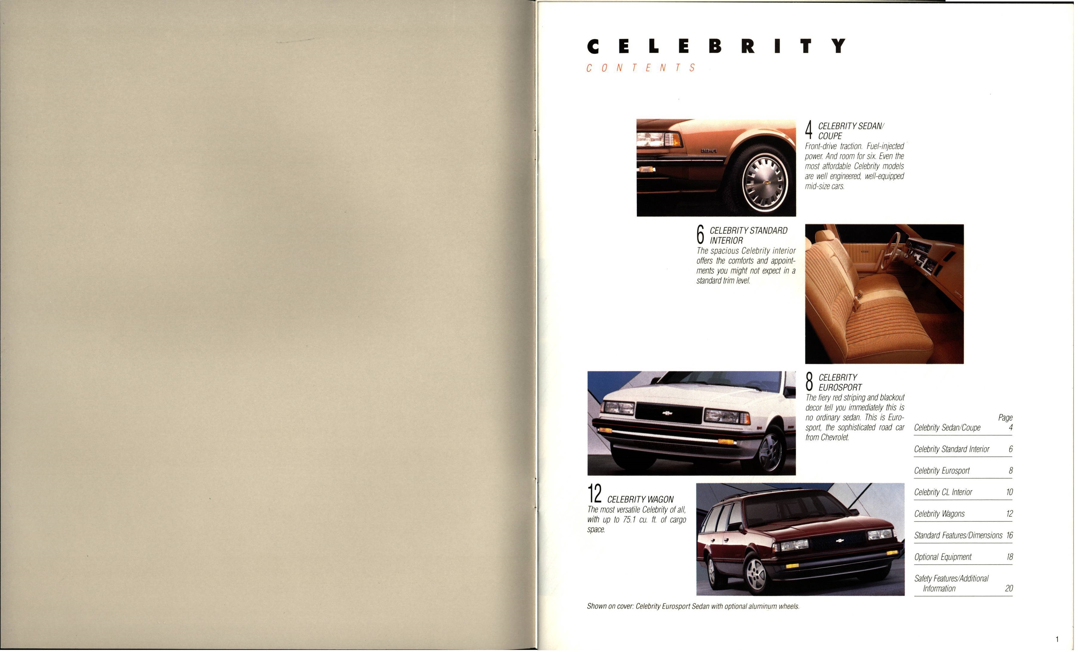 1988 Chevrolet Celebrity Brochure 00a-01