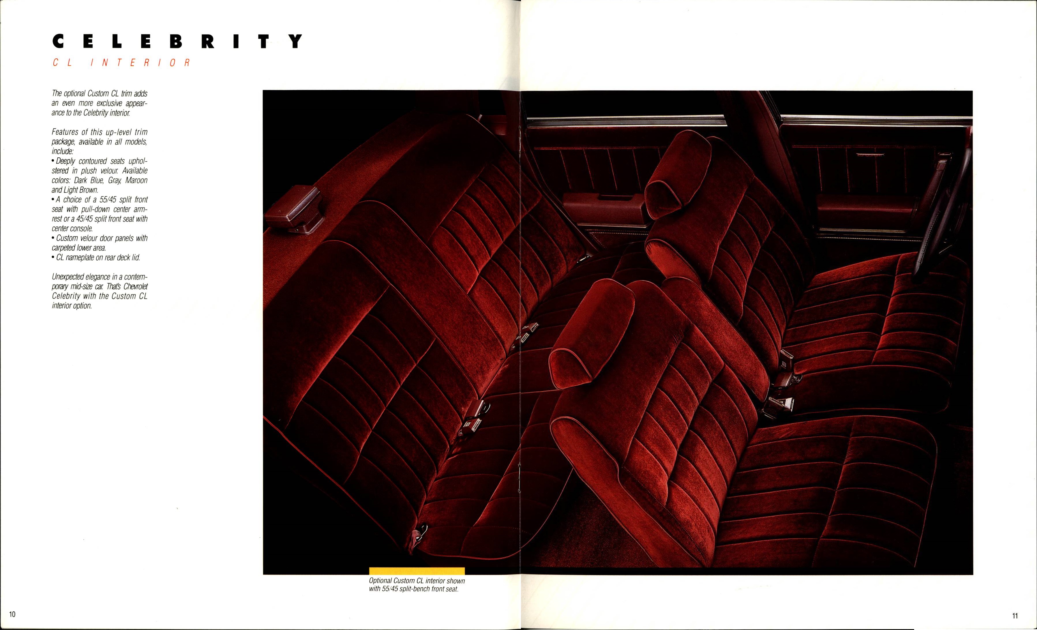 1988 Chevrolet Celebrity Brochure 10-11