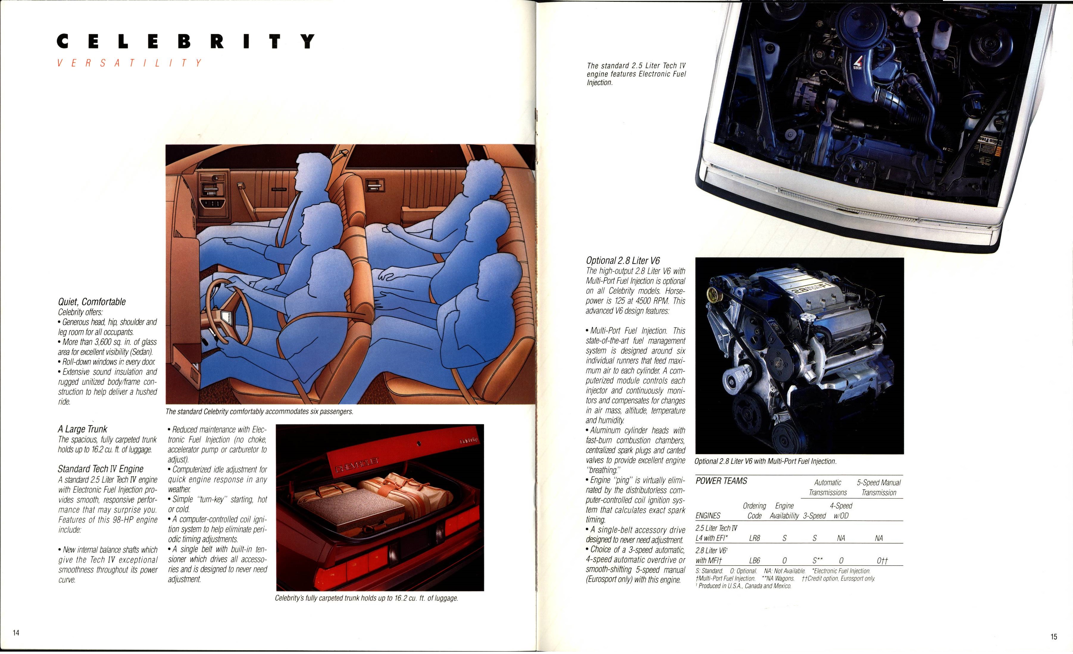 1988 Chevrolet Celebrity Brochure 14-15