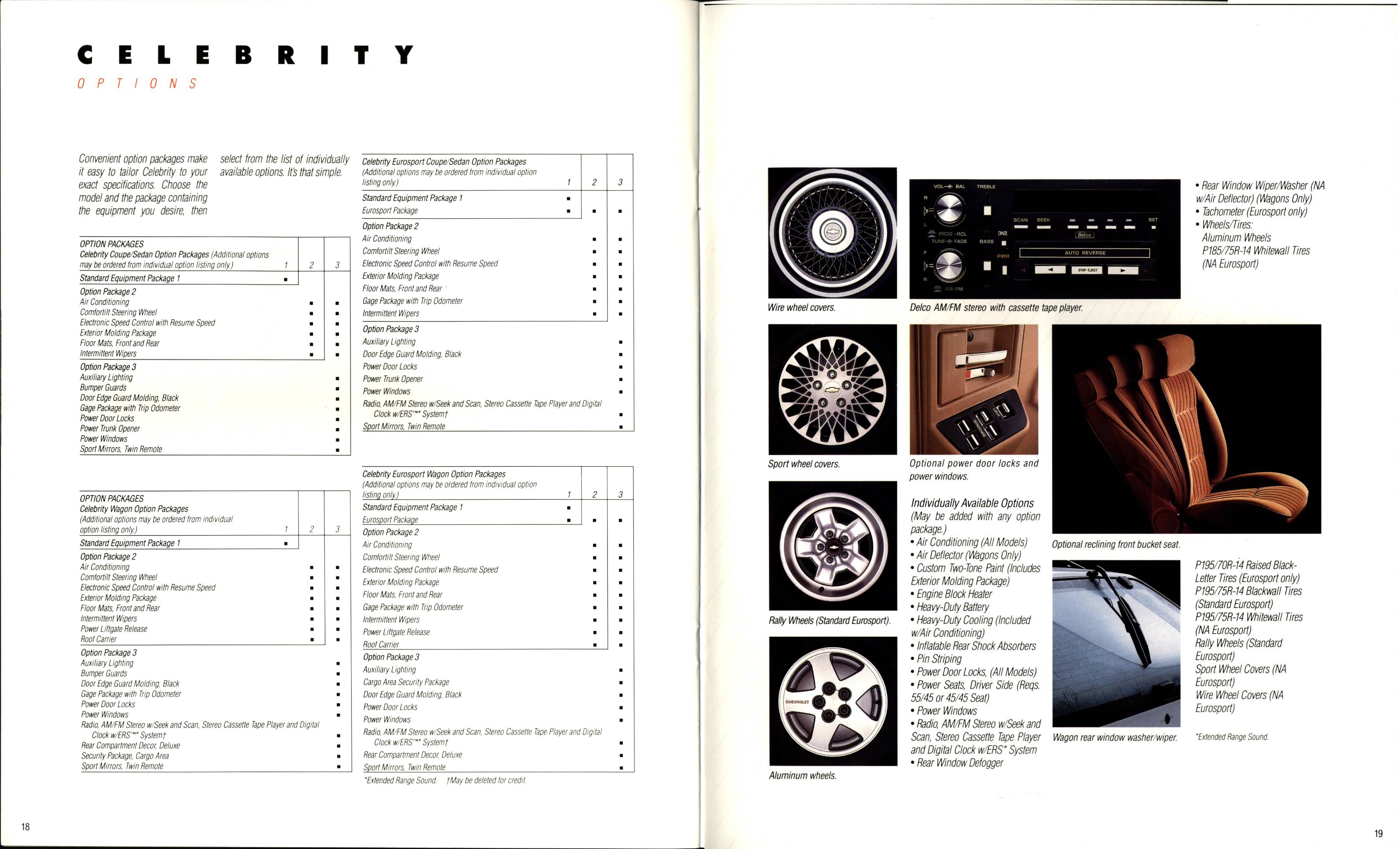 1988 Chevrolet Celebrity Brochure 18-19