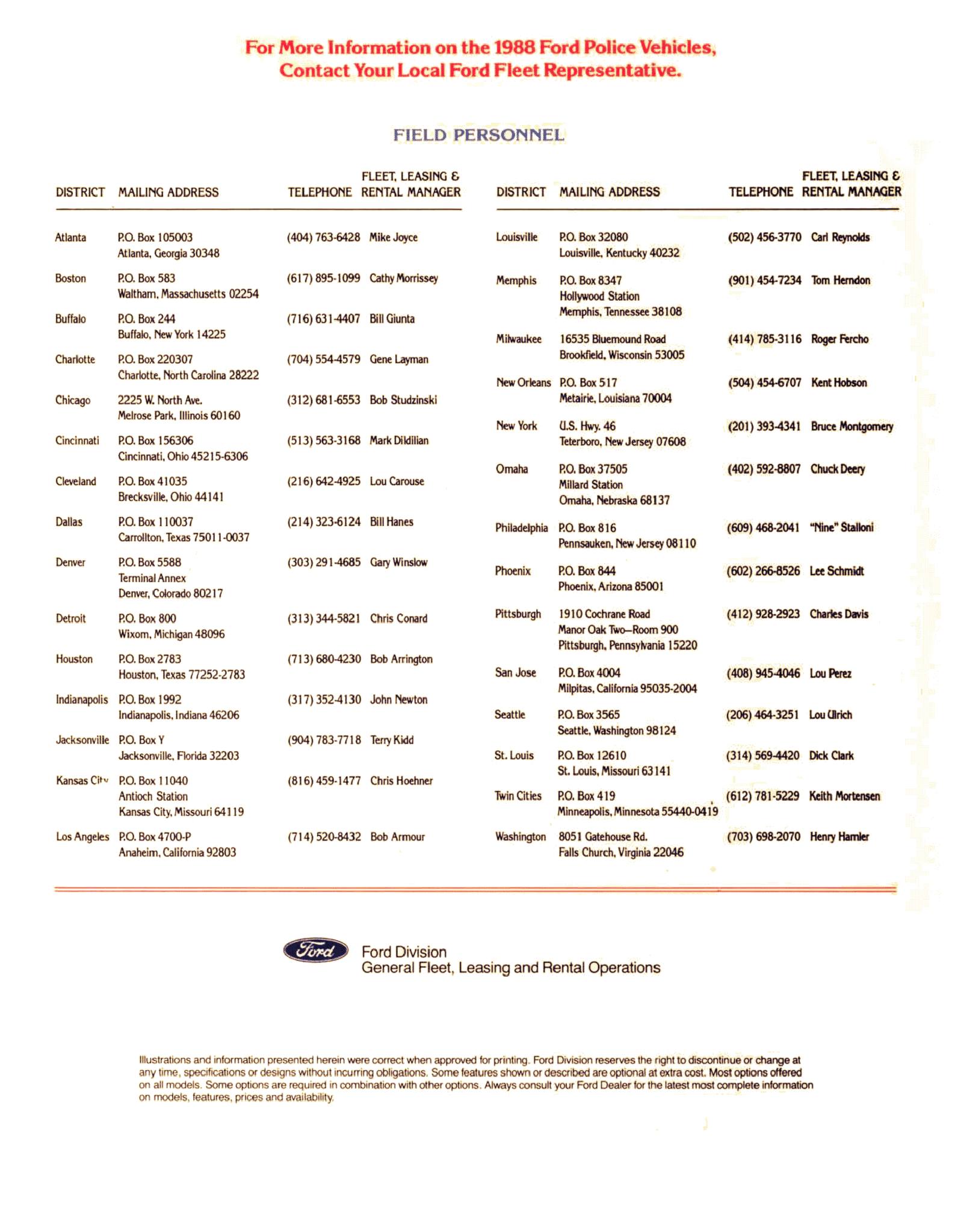 1988 Ford Police Vehicles Brochure 04