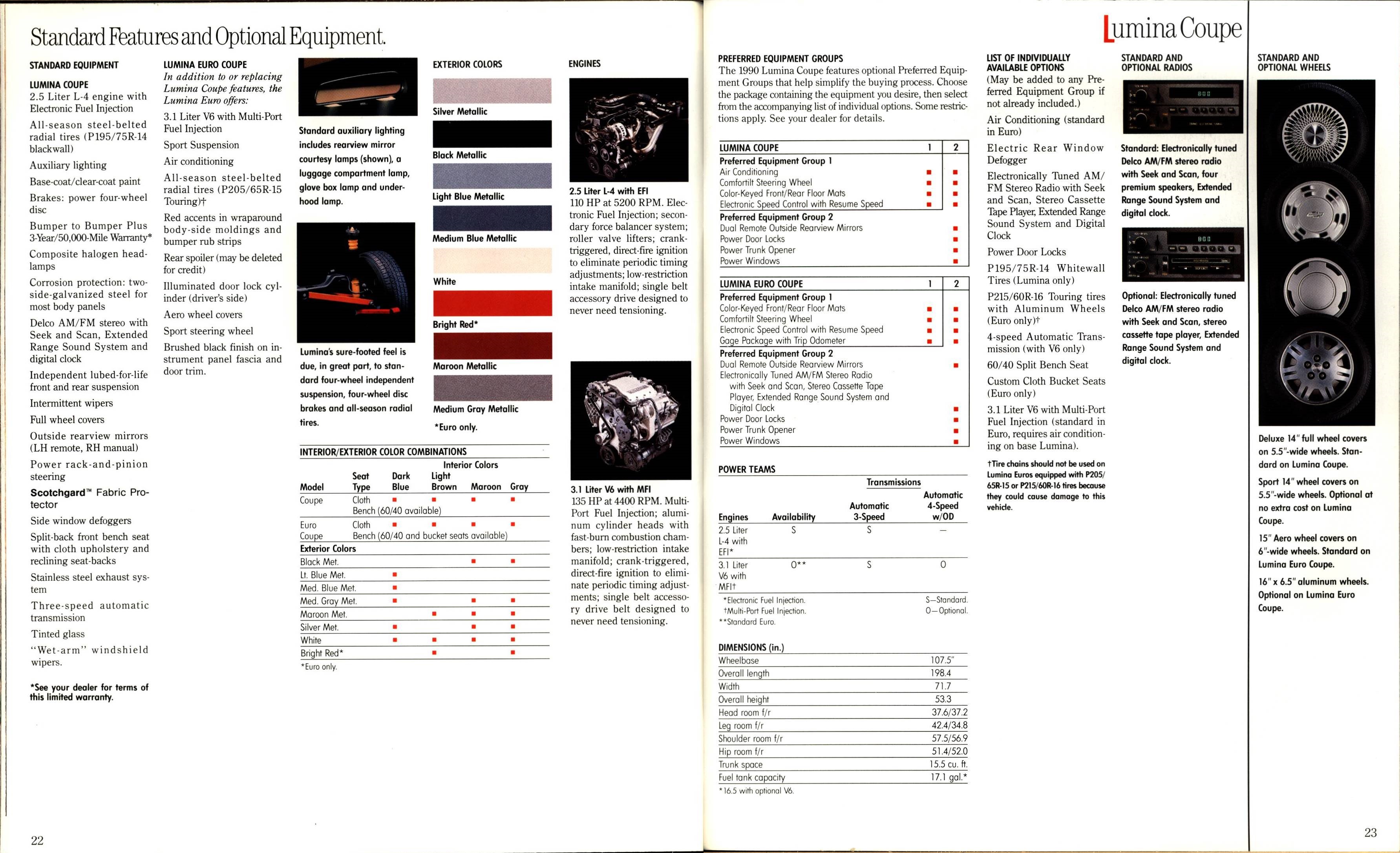 1990 Chevrolet Cars Full Line Brochure 022-023