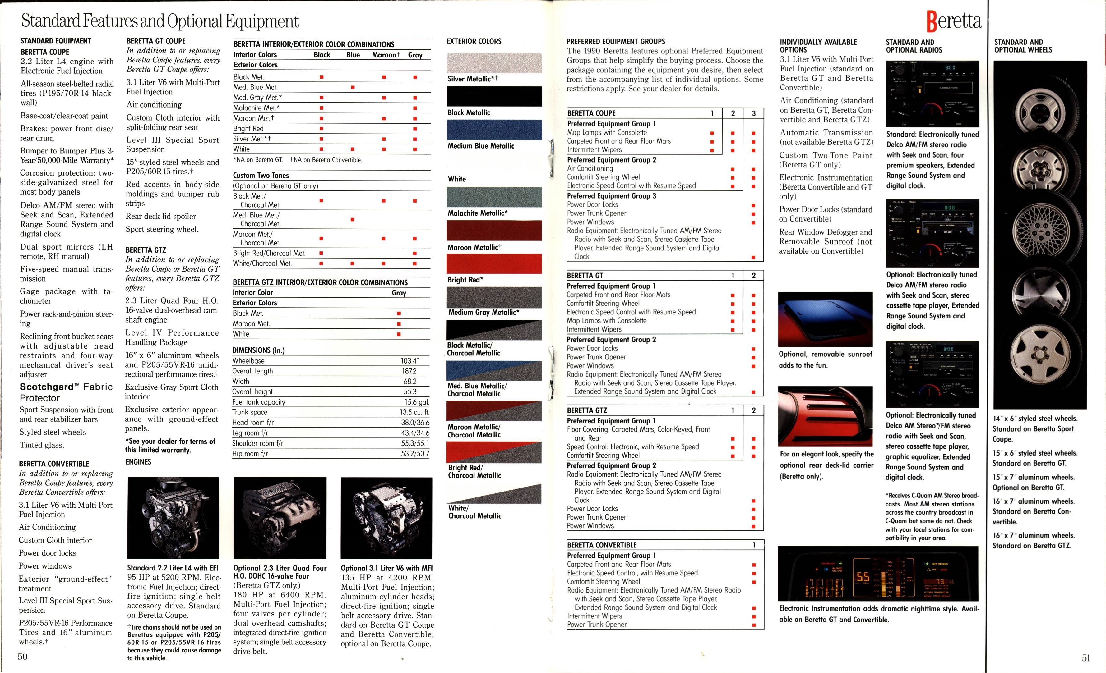 1990 Chevrolet Cars Full Line Brochure 050-051