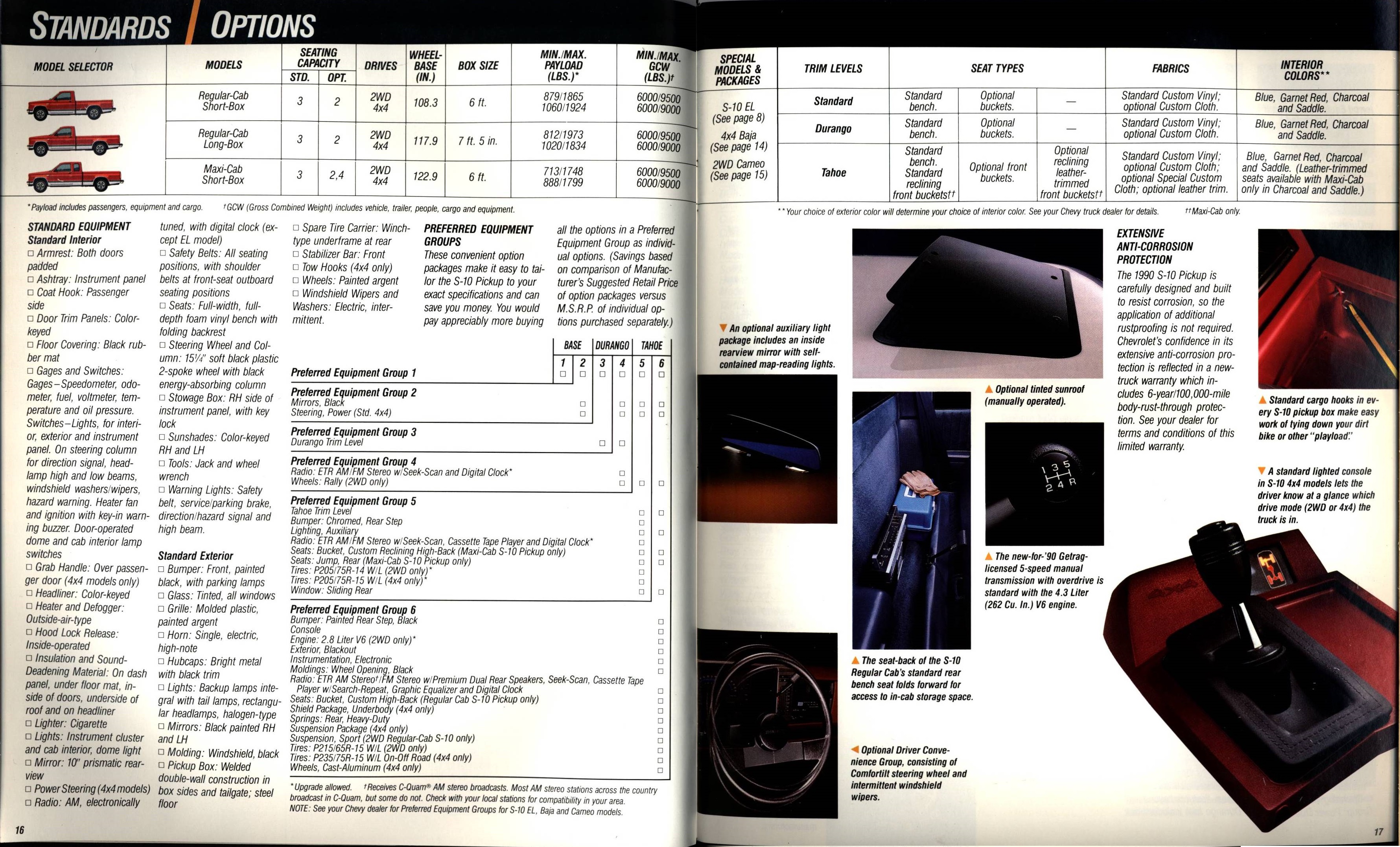 1990 Chevrolet Trucks Brochure Vol. 1 16-17