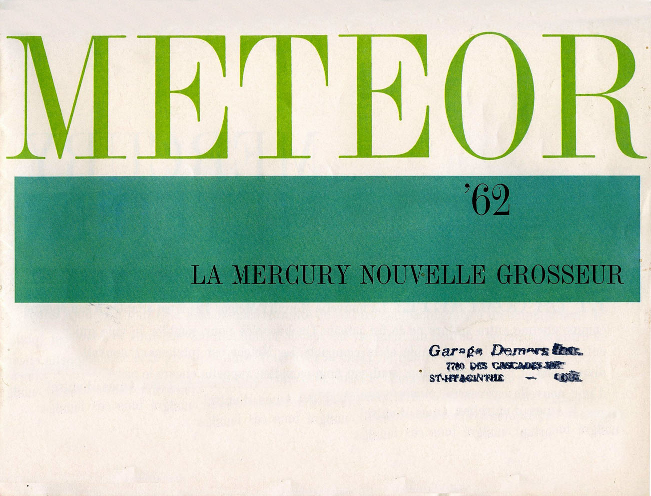 1962 Mercury Meteor Brochure (Cdn-Fr) 01