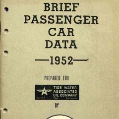 1952 Brief Passenger Car Data