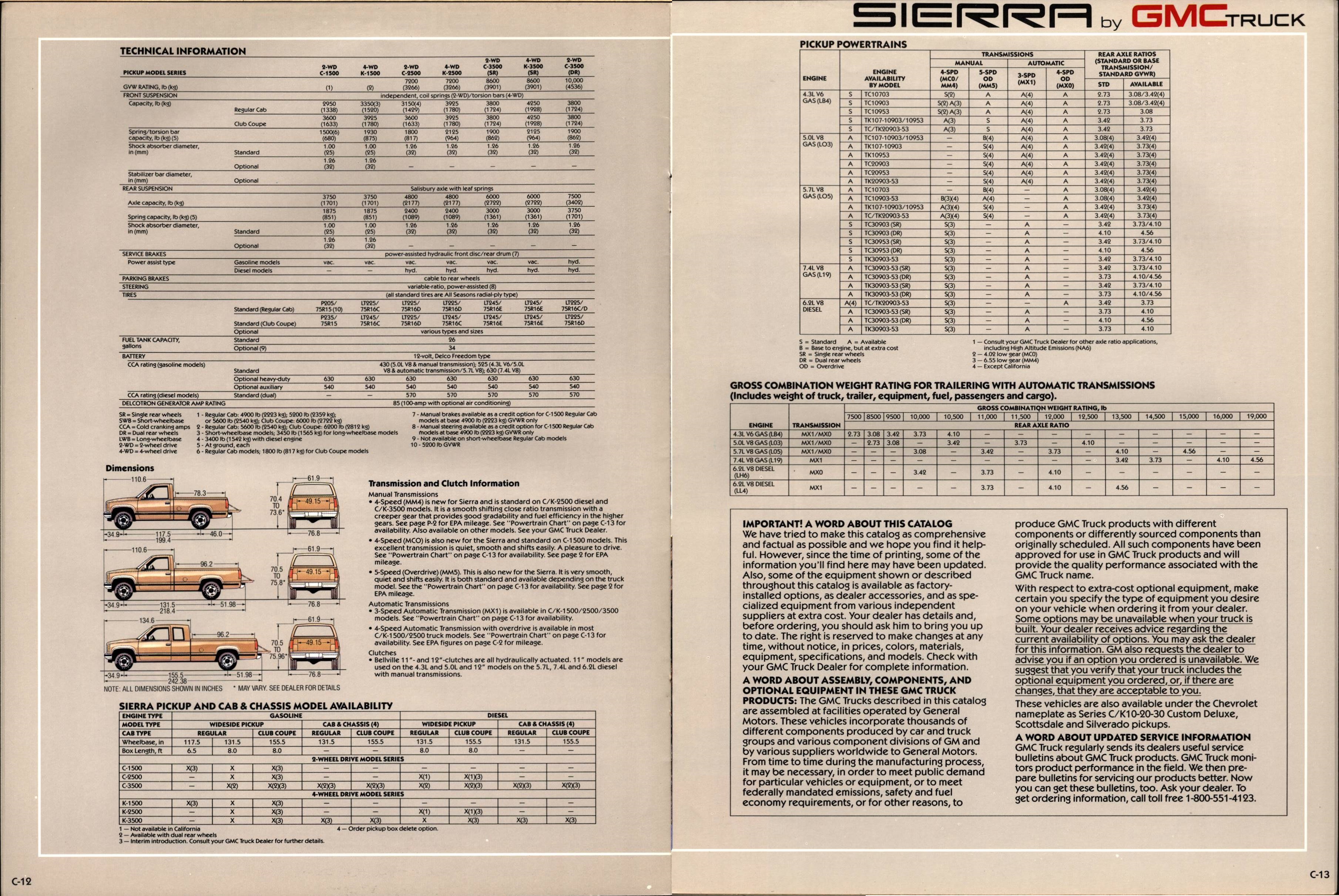 1988 GMC Sierra Brochure C-12-C-13