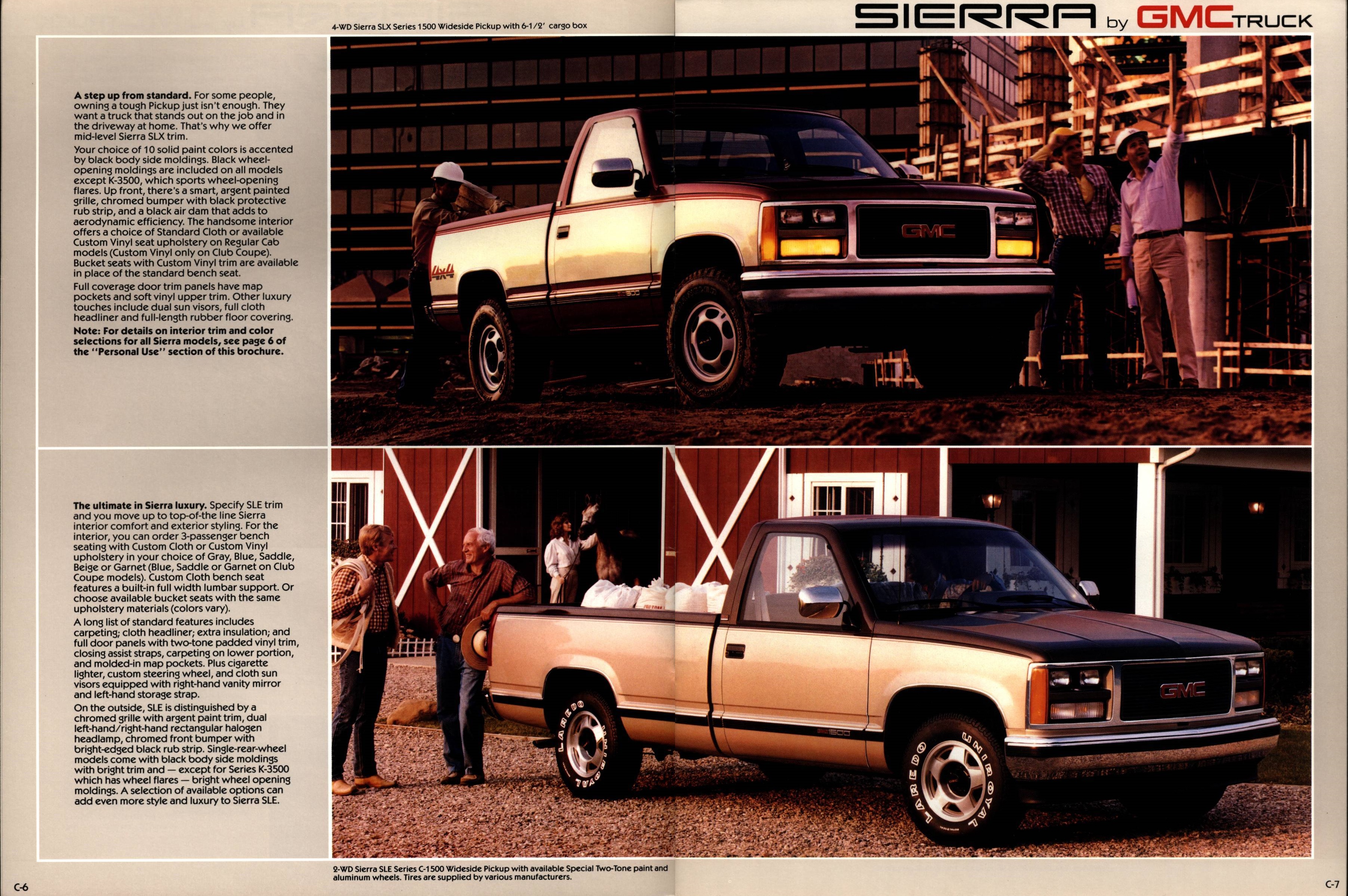 1988 GMC Sierra Brochure C-6-C-7