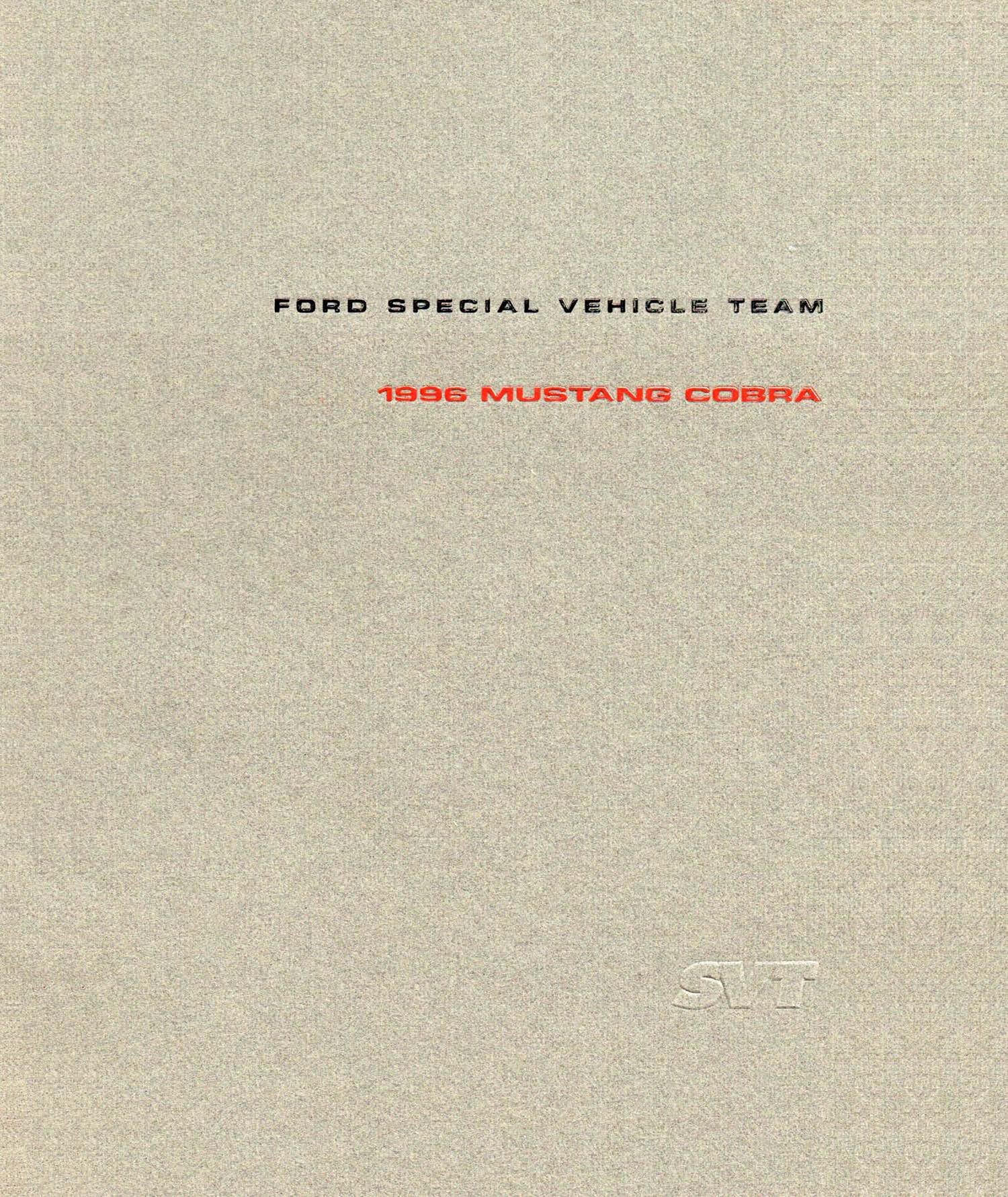 1996 Ford Mustang Cobra Brochure 01