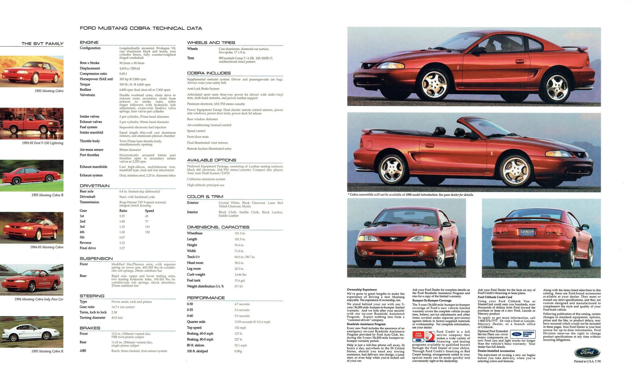 1996 Ford Mustang Cobra Brochure 22-23