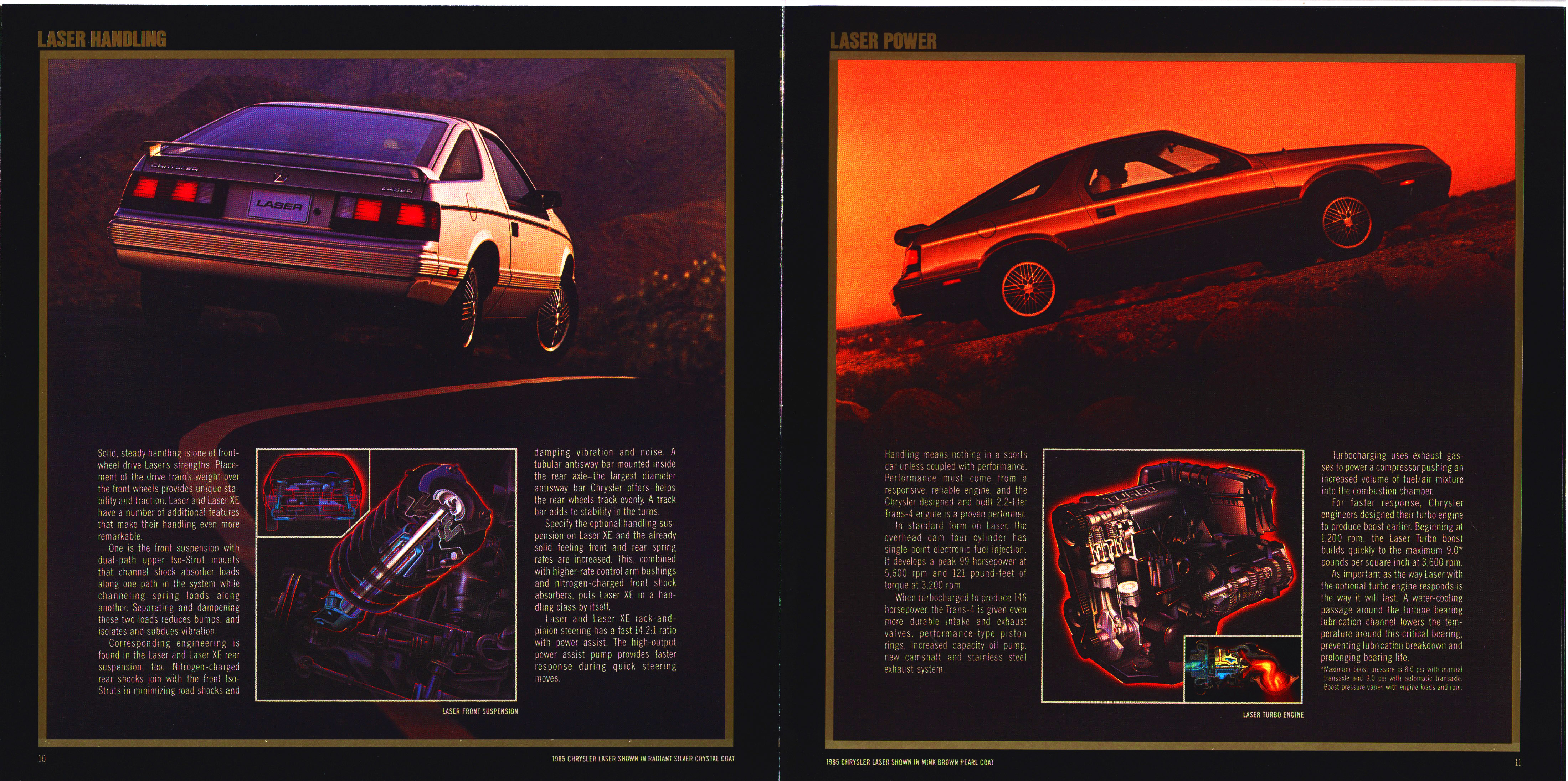 1985 Chrysler Laser Brochure 10-11