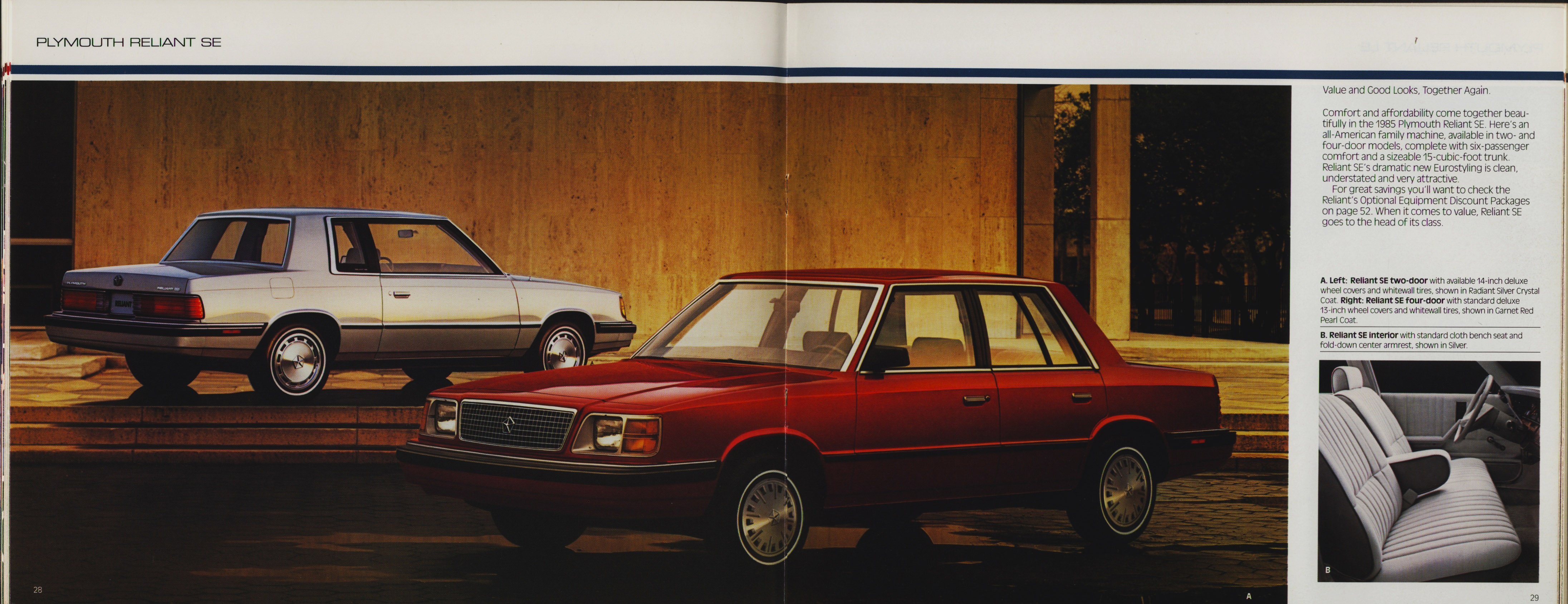 1985 Plymouth Full Prestige Brochure 28-29