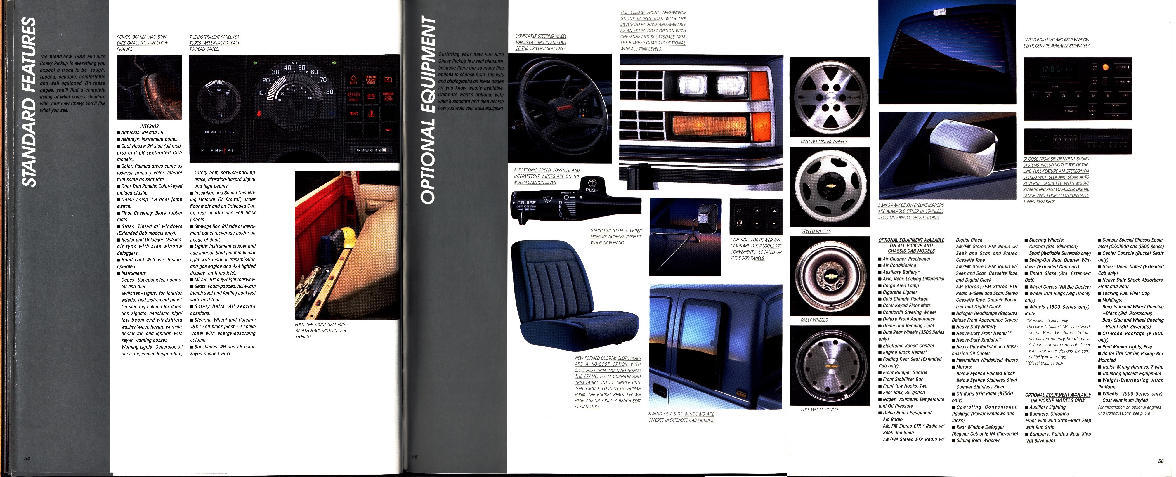 1988 Chevrolet Full Size Pickup Brochure 54-55-56